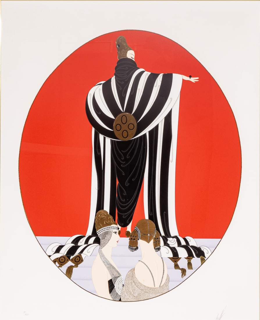 Erté (Romain De Tirtoff) (French, 1892-1990) Screenprint in Colors with Embossing and Metallic (1 of 6)
