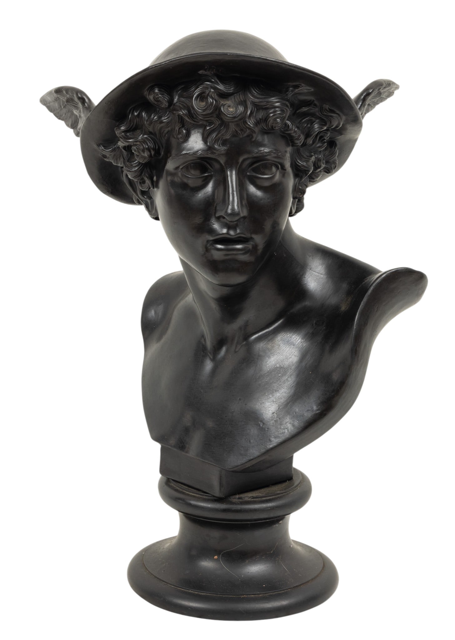Wedgwood (English) Basalt Sculpture Mid to Late 19th C., 'Mercury', H 18" W 10.5" Depth 7.5" (1 of 6)