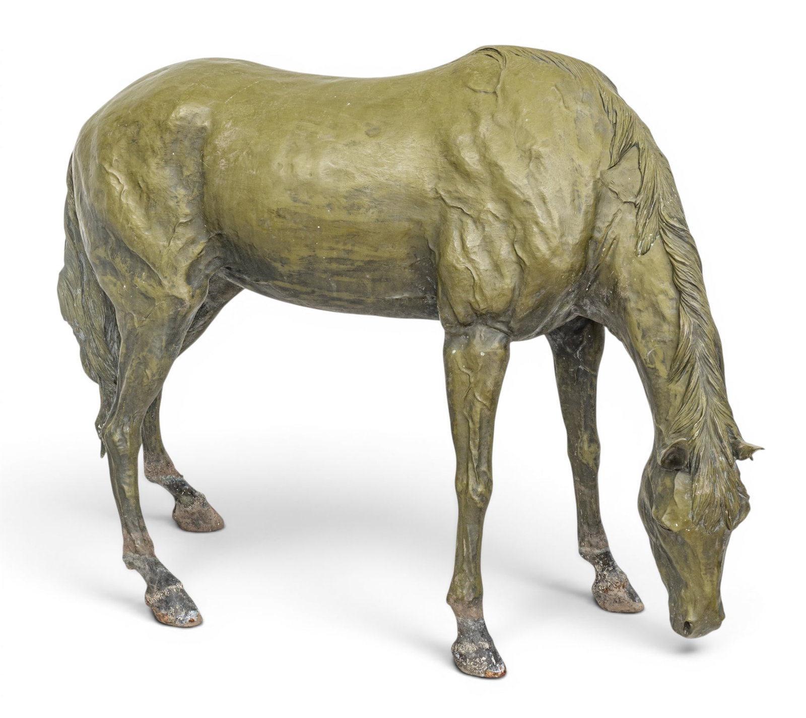 Jim Davidson (American, B. 1962) Patinated Bronze, Near Life-size Sculpture of a Grazing Mare, 20th (1 of 15)