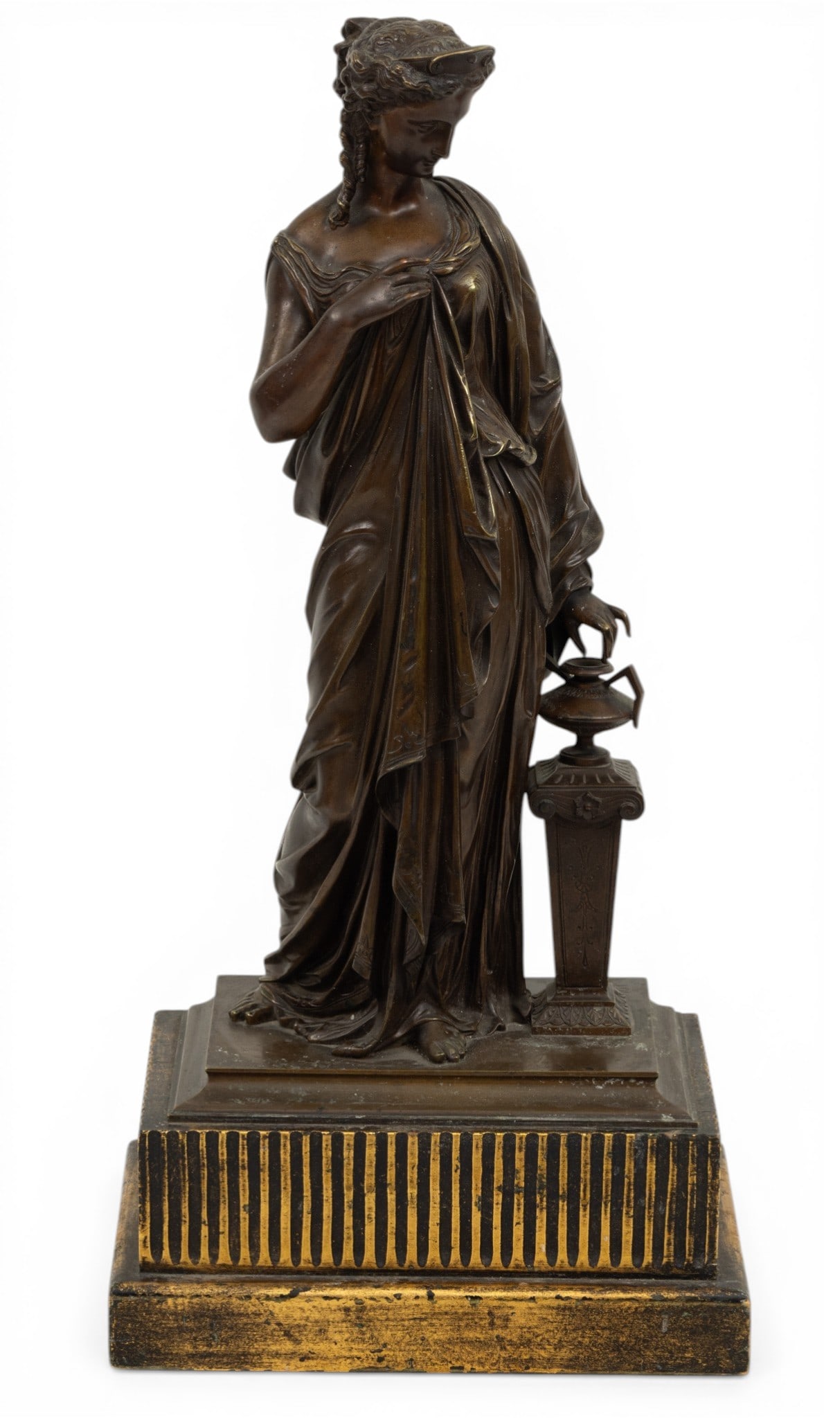 Théodore Doriot (French, 1829-1912) Bronze Sculpture, Ca. Late 19th C., 'Vestal Virgin Keeping (1 of 5)