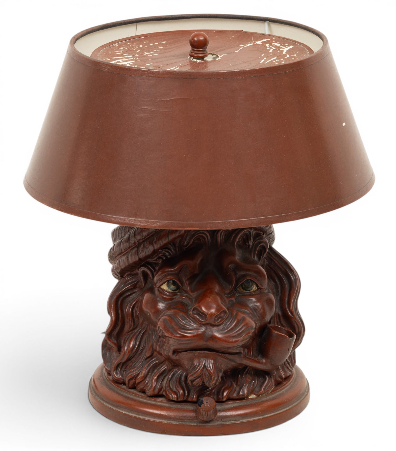 European Pottery Tobacco Jar Mounted As a Lamp Late 19th C., H 12" Dia. 11" (1 of 5)