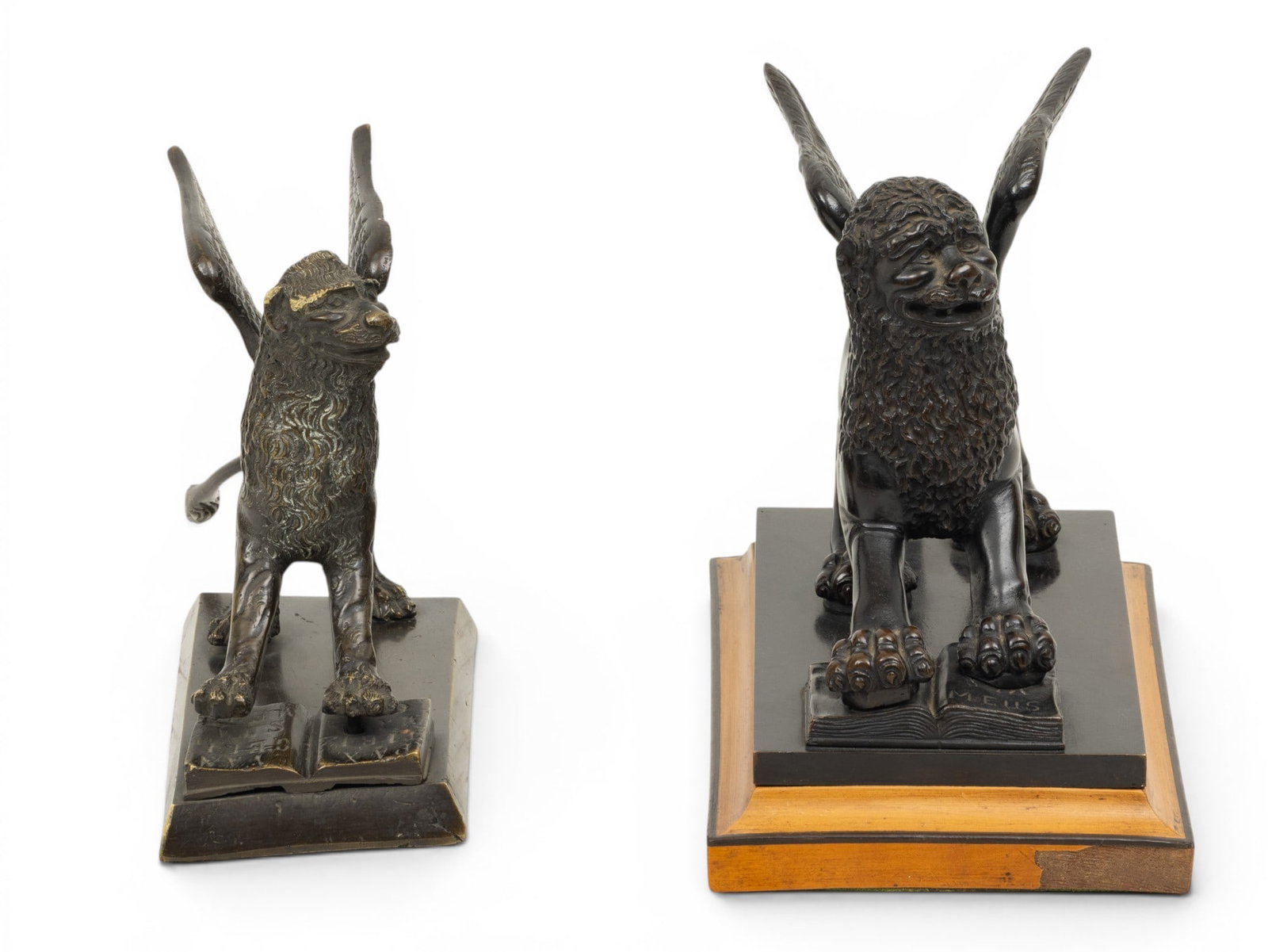 Continential Grand Tour Bronze Sculptures Late 19th C., 'Lions of St. Mark', H 8" W 4" Depth 10.5" 2 (1 of 5)