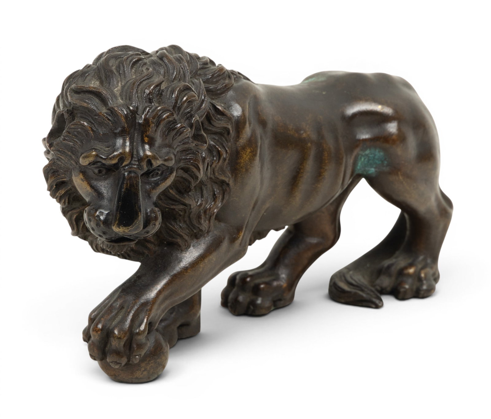 European Bronze Figure of a Medici Lion, Ca. Early 20th C, H 3.75" W 2" Depth 6.25" (1 of 5)