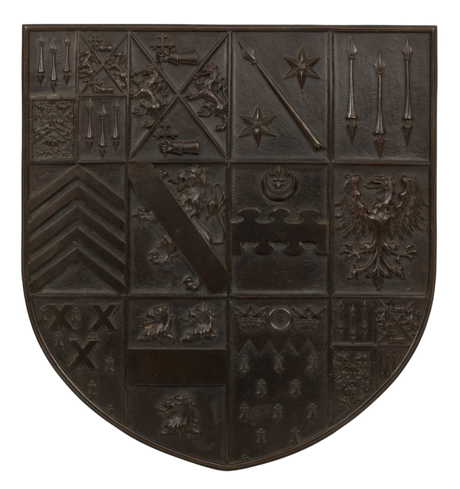 William of Amherst Bronze Shield Plaque H 17" W 16" (1 of 4)