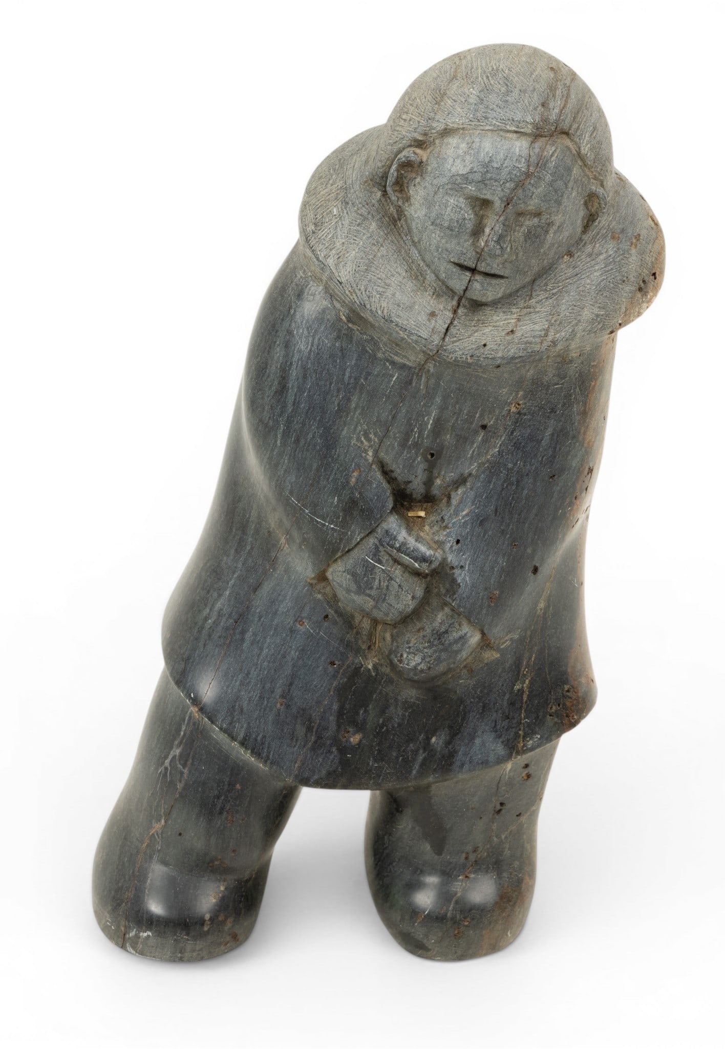 Ric Seeganna (American/Inupiaq Culture, B. 1949) Carved Stone Sculpture 1977, H 11.5" W 5" (1 of 5)