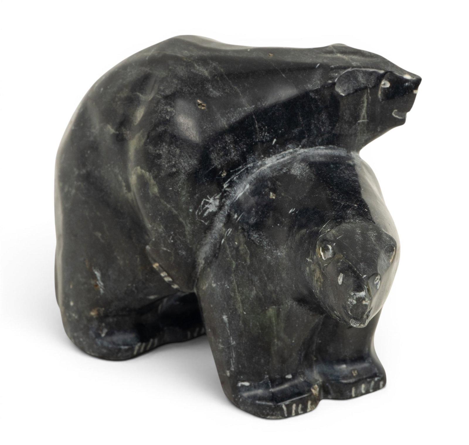 Arnold Kayutak , (American/Inupiaq Culture, 1929-2989) Soapstone Carving 'Polar Bears Mating', H 3" (1 of 5)