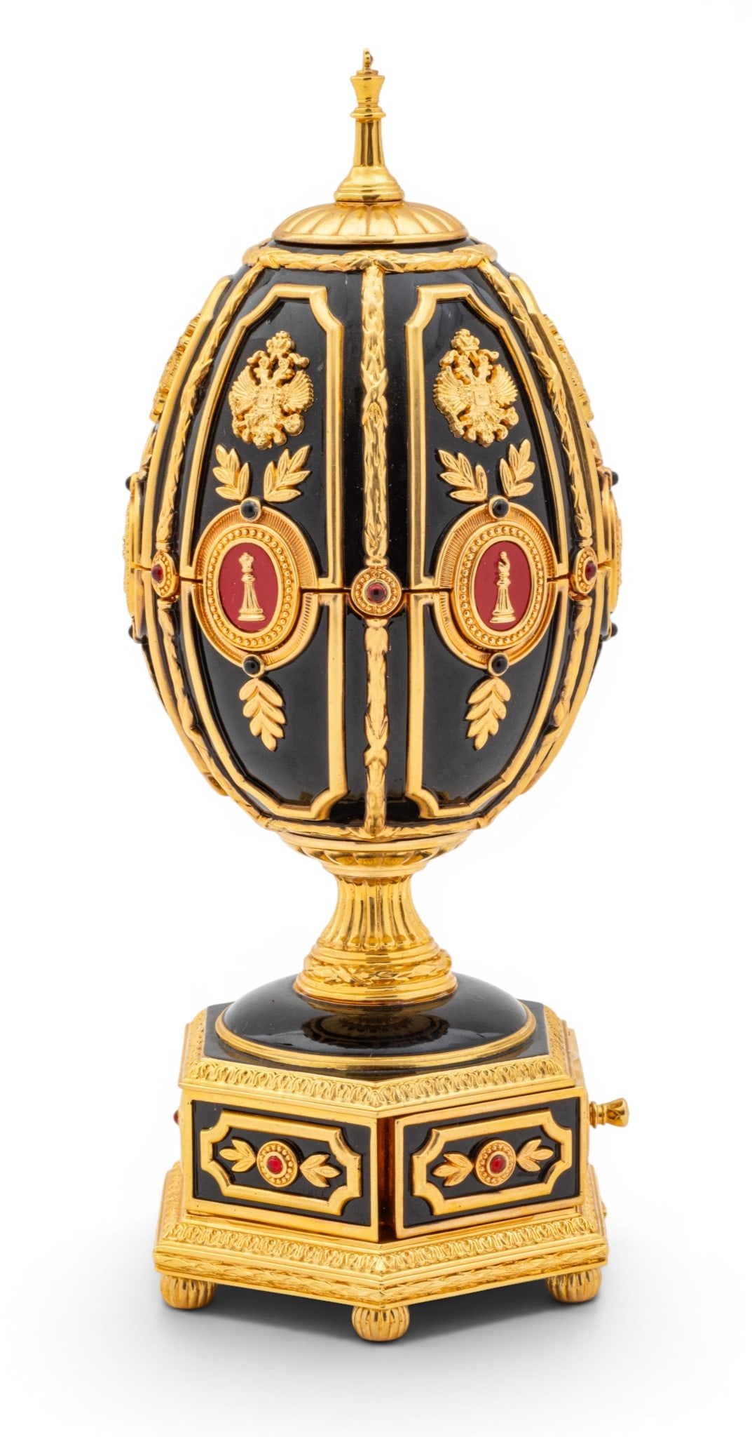 House of Igor Carl Fabergé, (Russian) Gold Plate, Enamel and Gemstone Imperial Jeweled Egg (1 of 9)