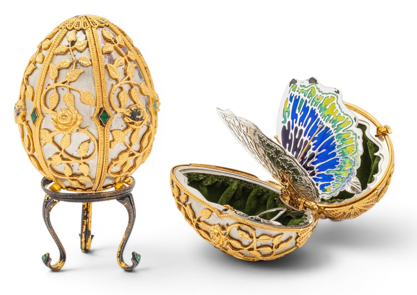 House of Igor Carl Fabergé, (Russian) Sterling "The Emergence of Spring" Butterfly Egg L 3" 1 (1 of 10)