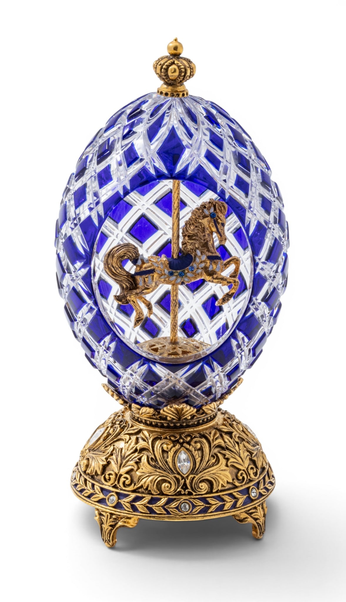House of Igor Carl Fabergé, (Russian) 'Sapphire Inspiration' Crystal, Enamel and Gilt Metal (1 of 8)