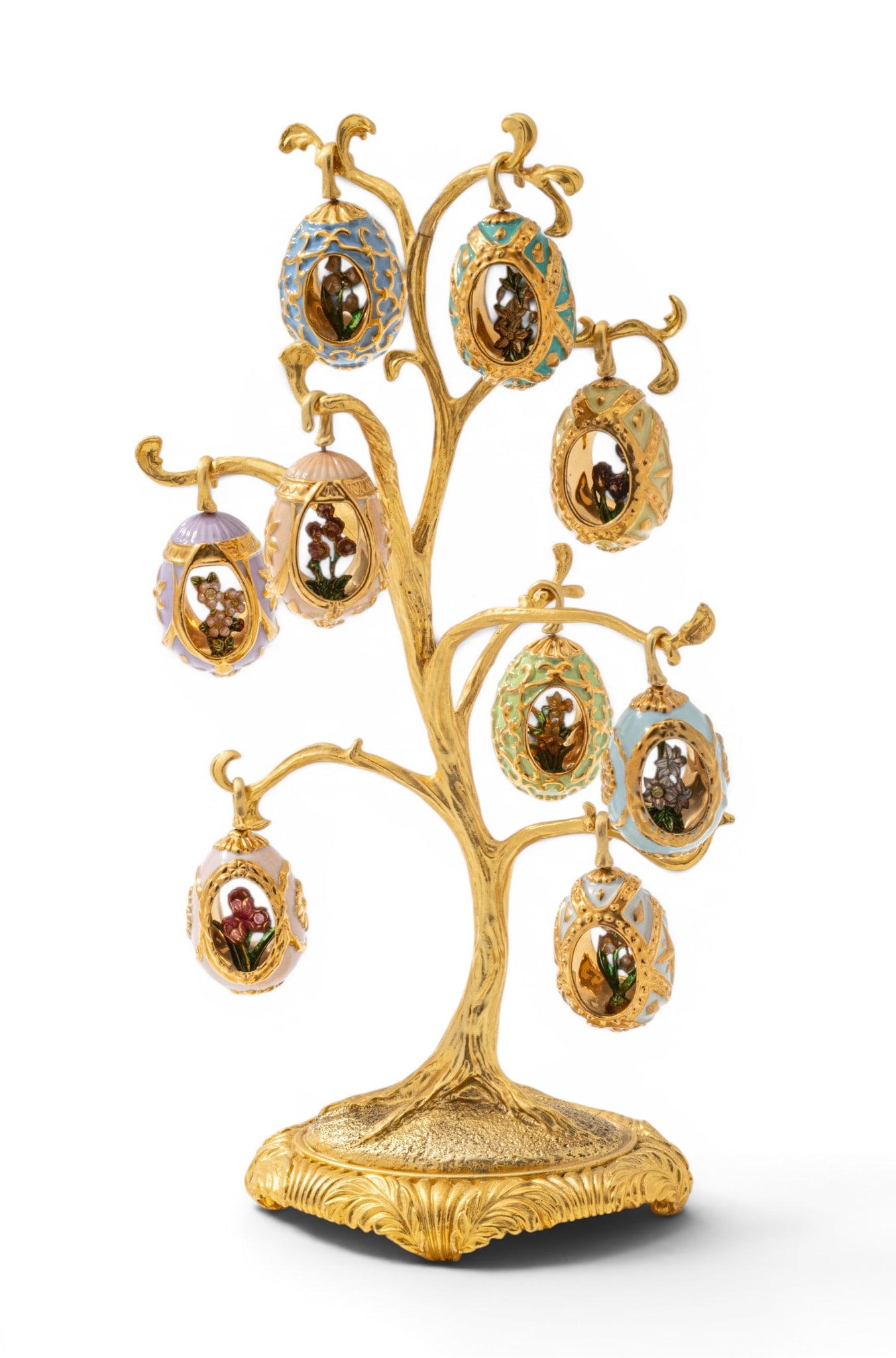 House of Igor Carl Fabergé, (Russian) 'The Jewels of Spring Collector Egg Tree', H 11" W 6" 10 (1 of 13)
