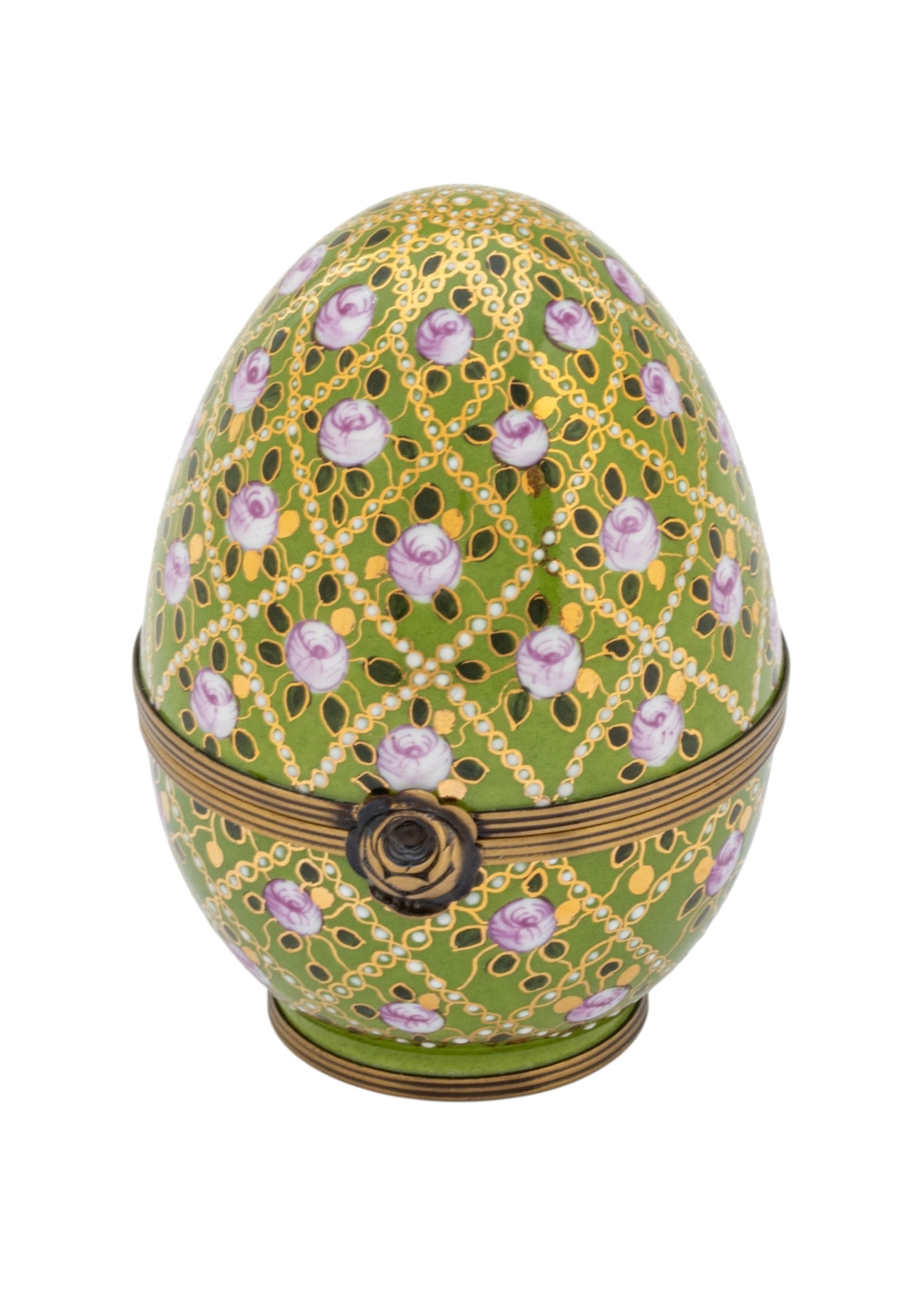Limoges (France) Design by Limoges "Rose Trellis", Porcelain Egg H 3.5" 1 PC (1 of 9)
