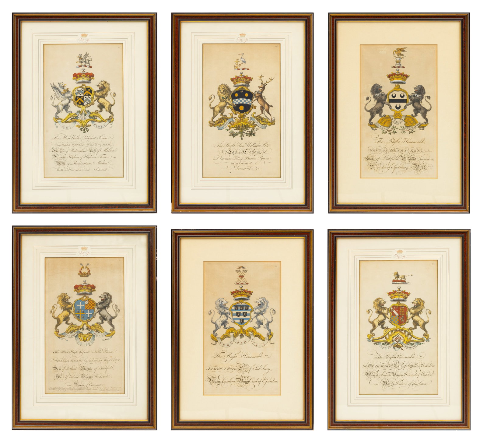 English Armorial Engraving on Paper 6 PCS (1 of 17)