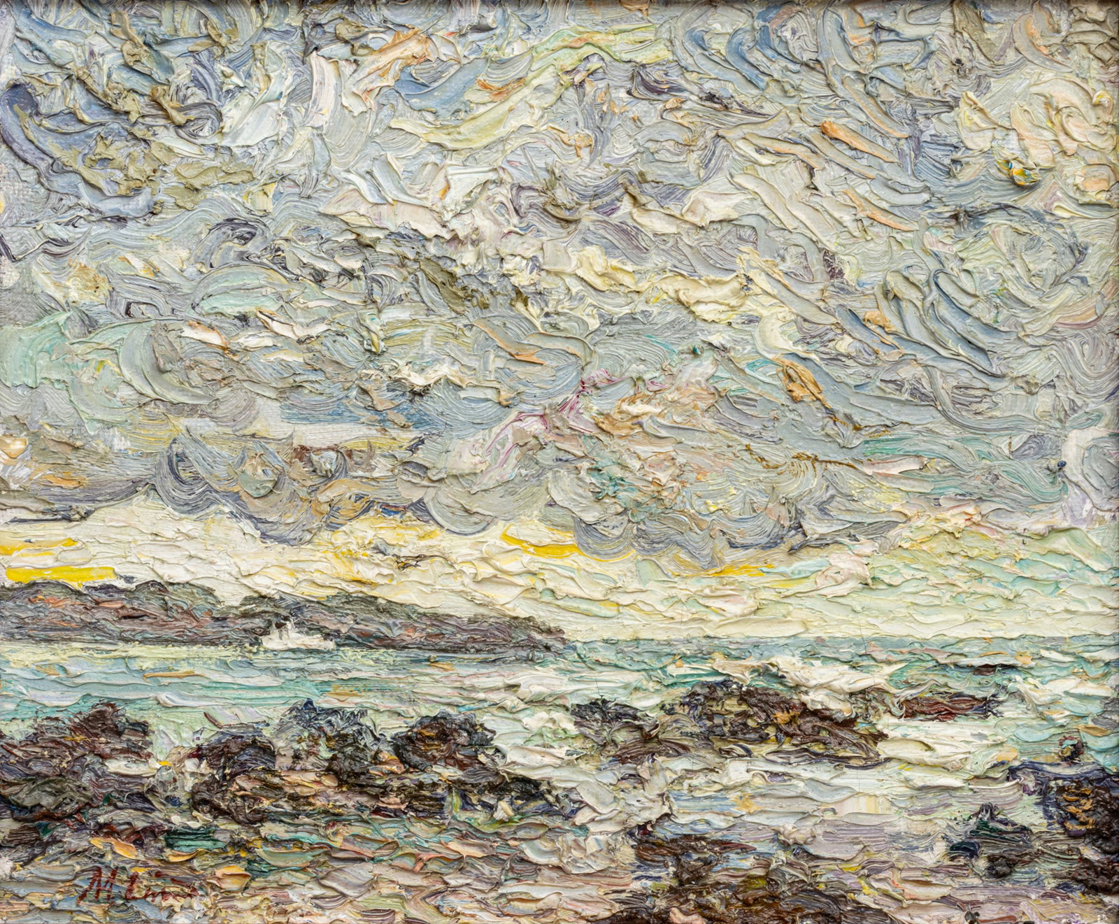 Michael Lubomudrov (Russian, B. 1956) Oil on Canvas 1999, 'Wellington Harbor Entrance', H 10" W 13" (1 of 7)