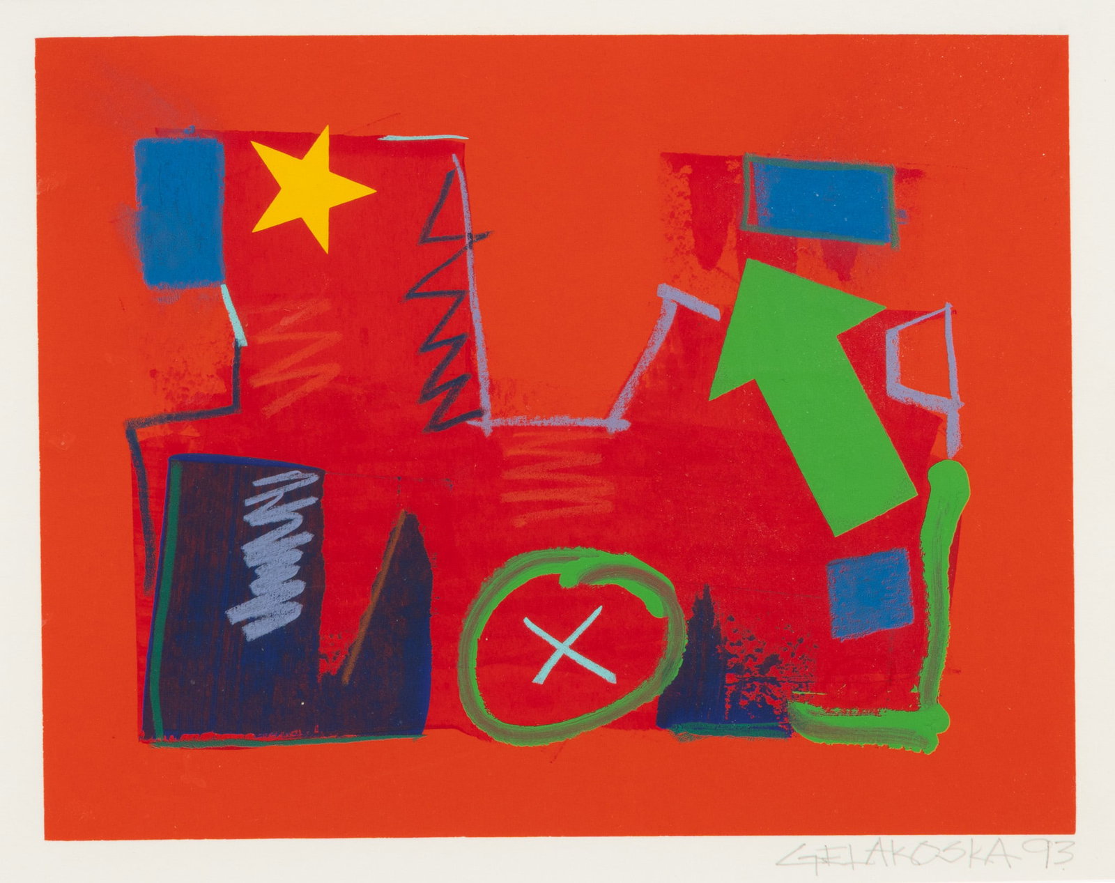 Daniel Gelakoska (American, 1945-2015) Silk Screen on Paper 1993, H 7" W 9" (1 of 5)