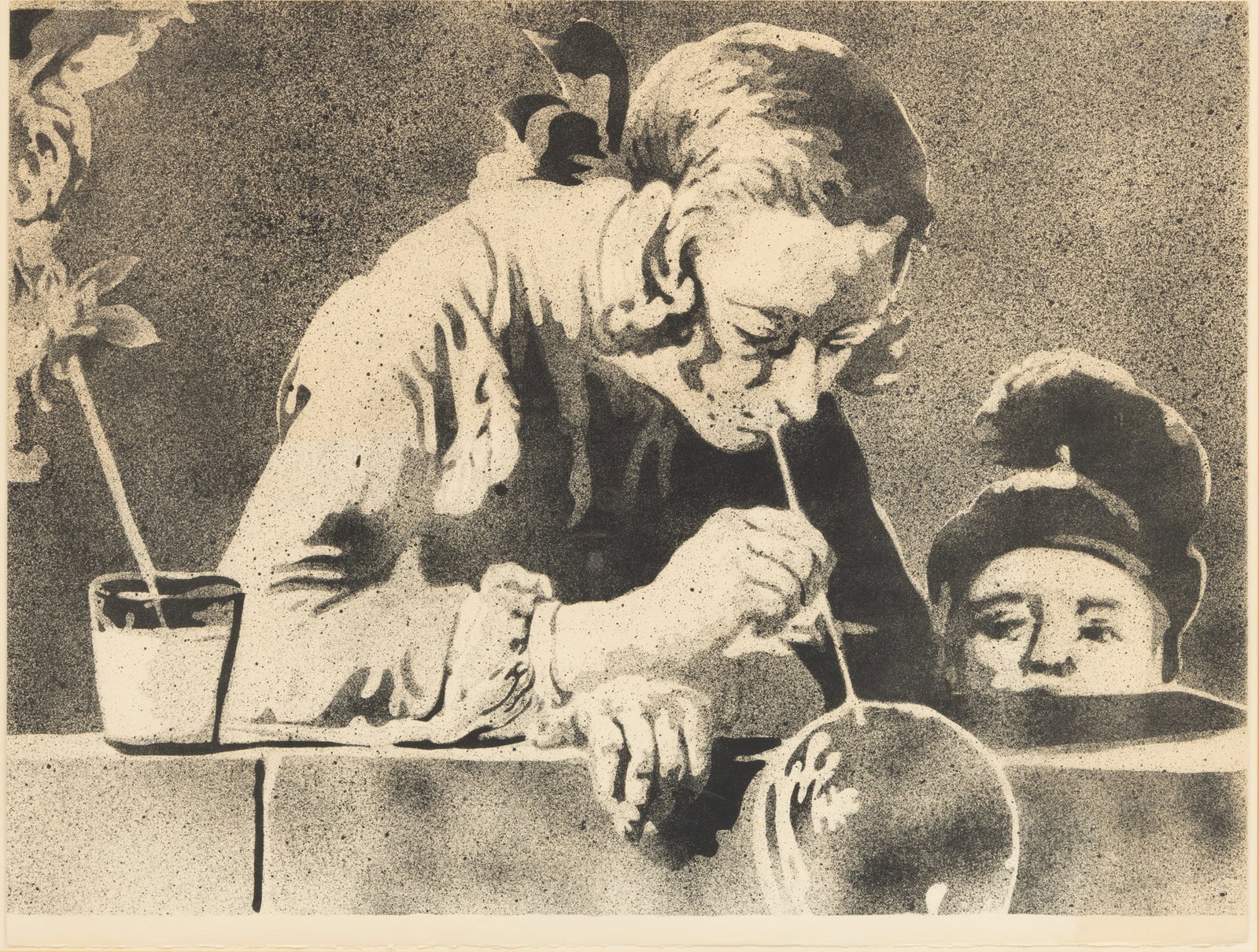 John Clem Clarke (American, 1937-2021) Black and White Lithograph on Wove Paper 'Chardin - the (1 of 6)