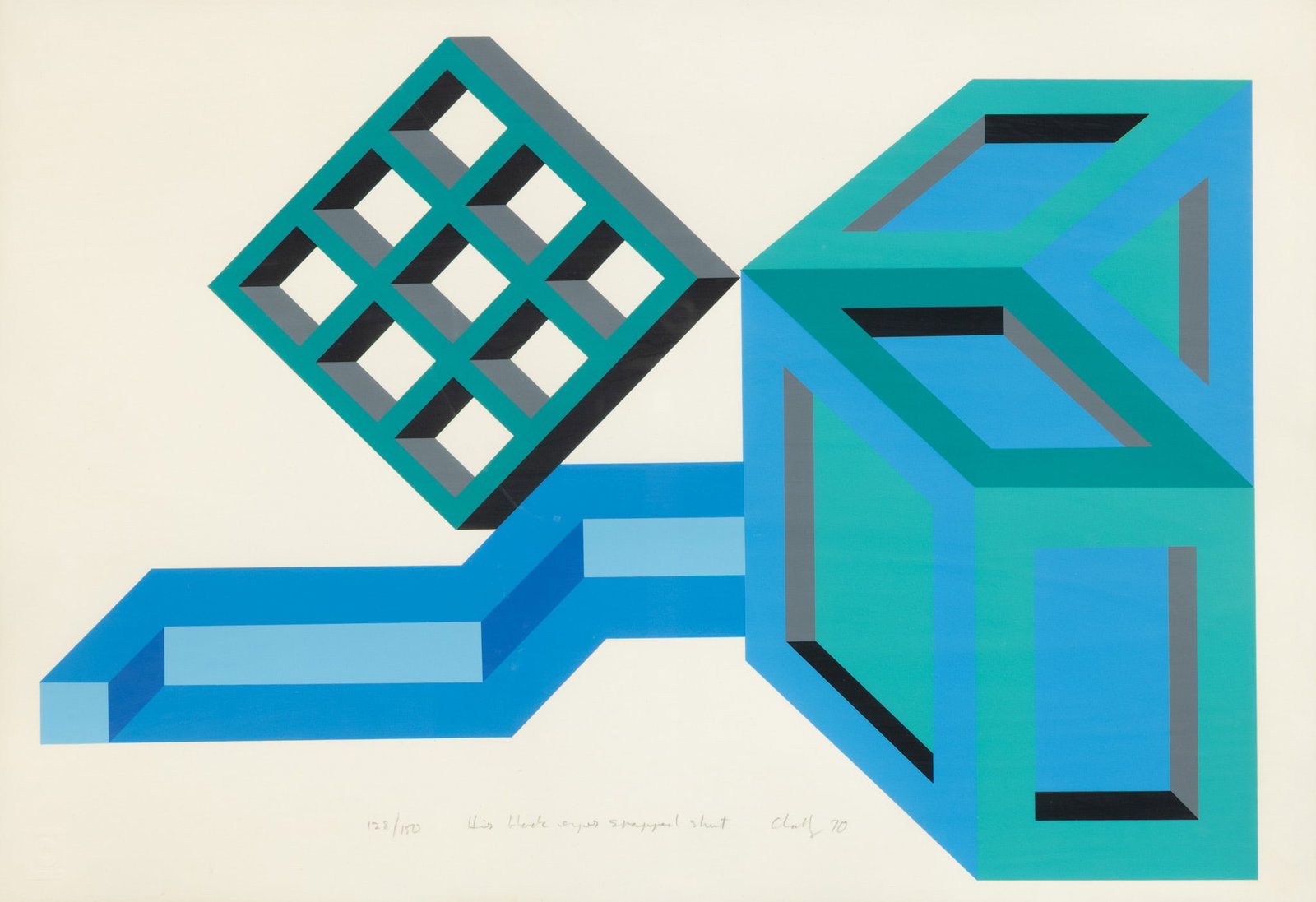 Michael Challenger (English, B. 1939) Screen Print on Paper 1970, 'His Black Eyes Snapped Shut', H (1 of 4)
