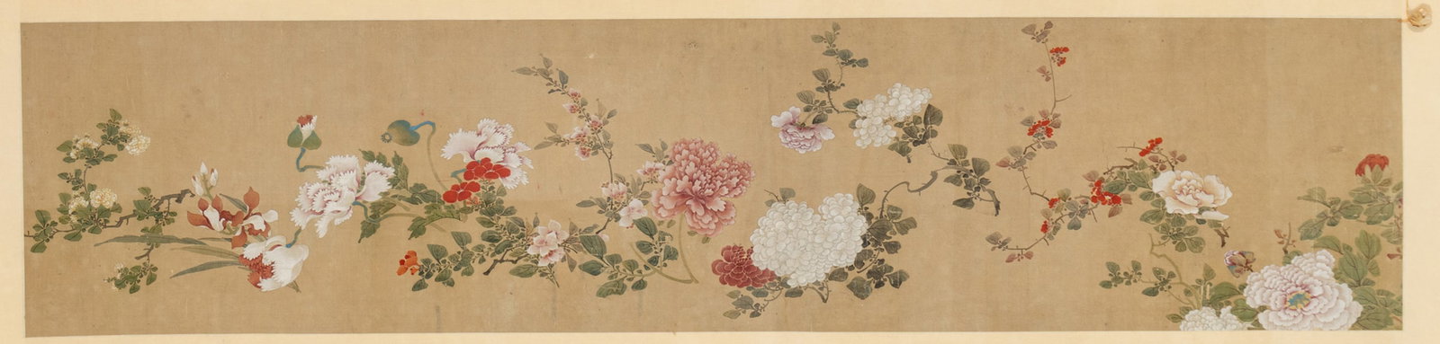 Chinese Gouache on Silk Scroll H 13" W 58" (1 of 7)