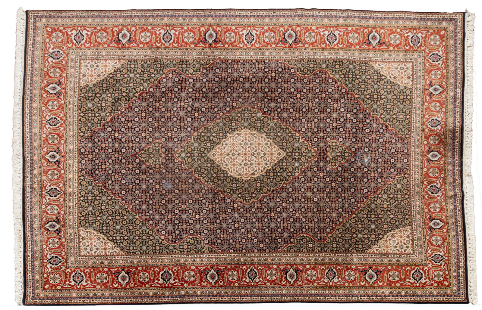 Indo Persian Bidjar Hand Woven Wool Rug, Ca. 1970-1980, H 11' 10" W 9' (1 of 8)
