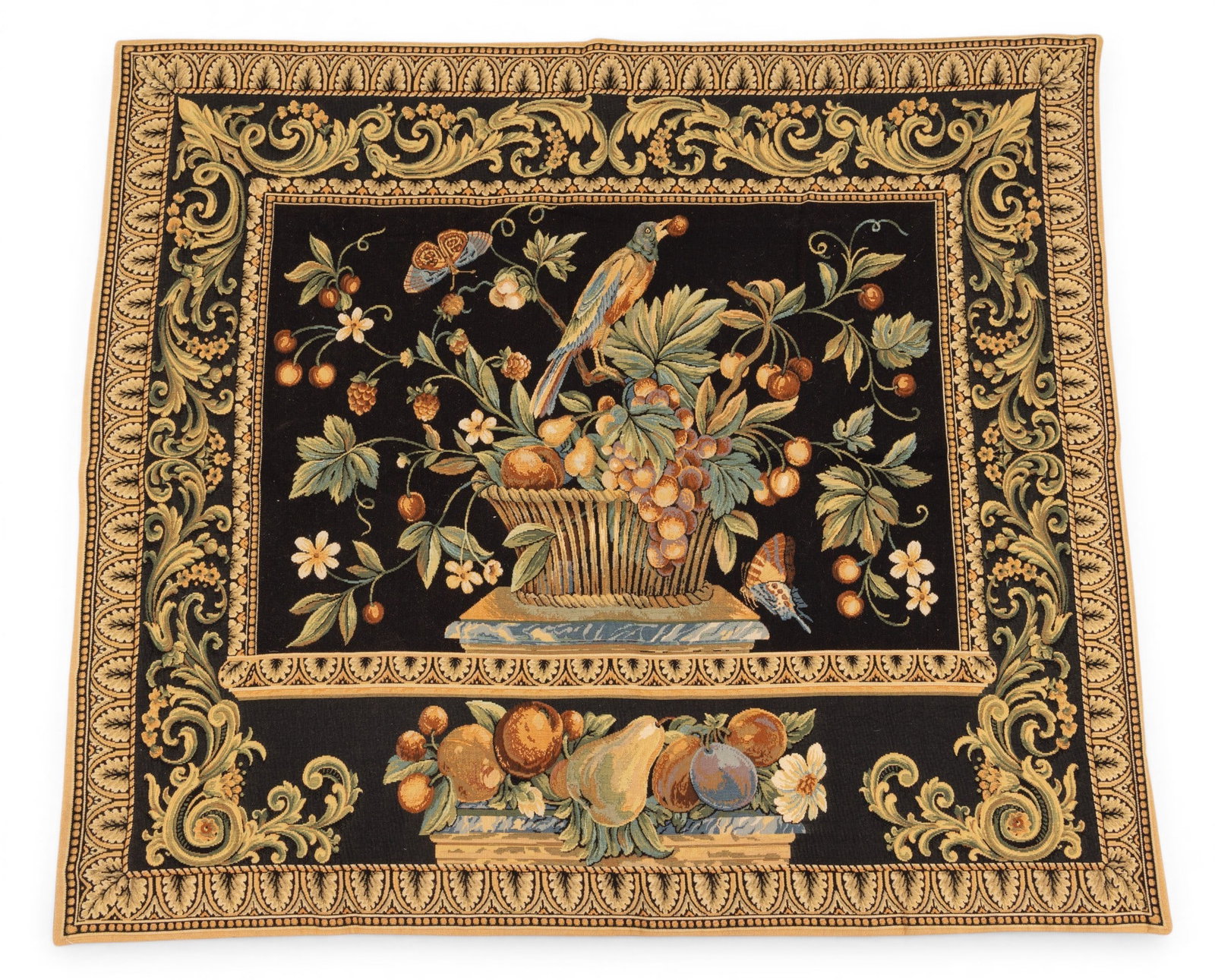 French Savonnerie Pictural Hand Loomed Tapestry, Ca. 1970-1980, H 4' 10" W 4' 4" (1 of 4)