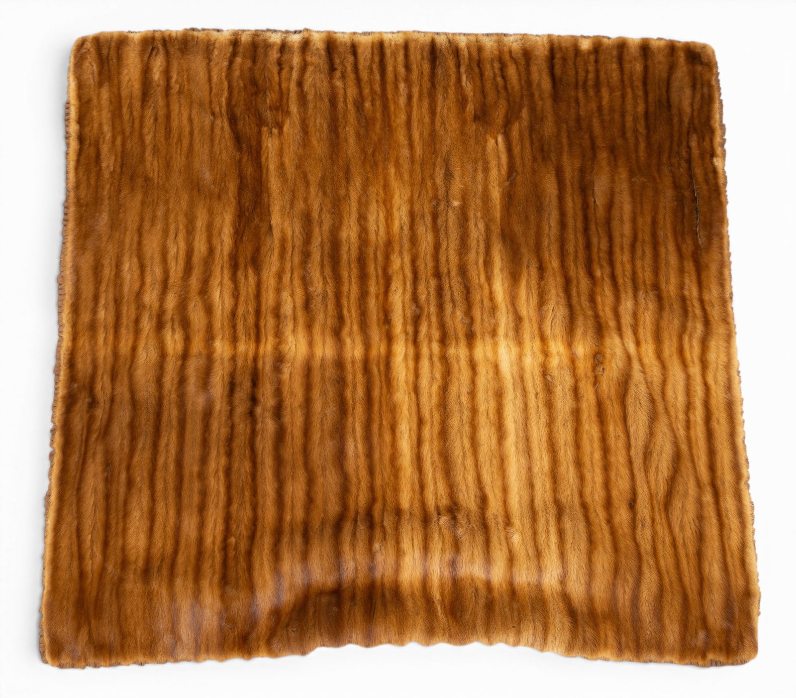 Mink Car Robe, Converted from Coat Monogram "Beb" Antique, W 56" L 48": Mink Car Robe, Converted from Coat Monogram "Beb" Antique, W 56" L 48" Monogrammed. Uniform "striped" design. Provenance: Property from the Collection of Marianne Endicott, Grosse Pointe
