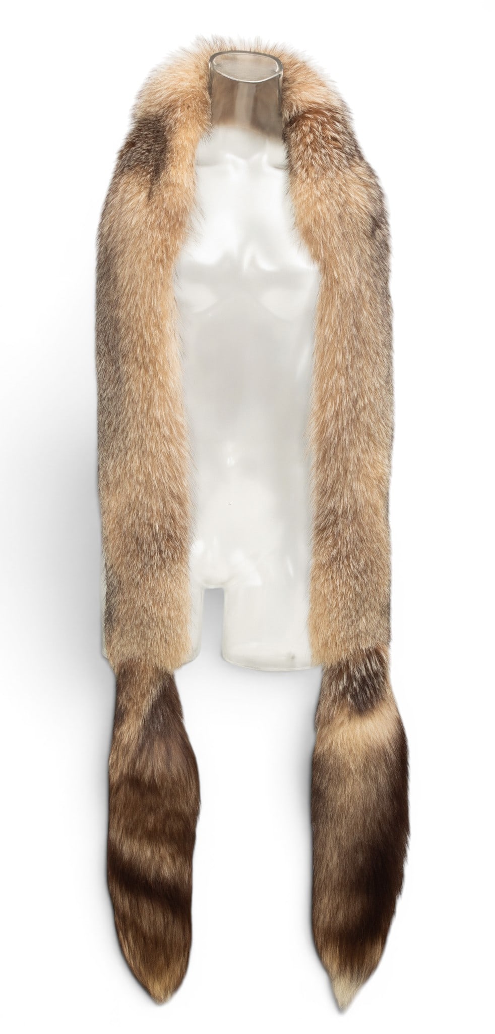 Grey Fox Scarf L 97": Grey Fox Scarf L 97" With a fox tail on either end. Provenance: Property from the Collection of Marianne Endicott, Grosse Pointe Shores, MI Dimensions: L 97"