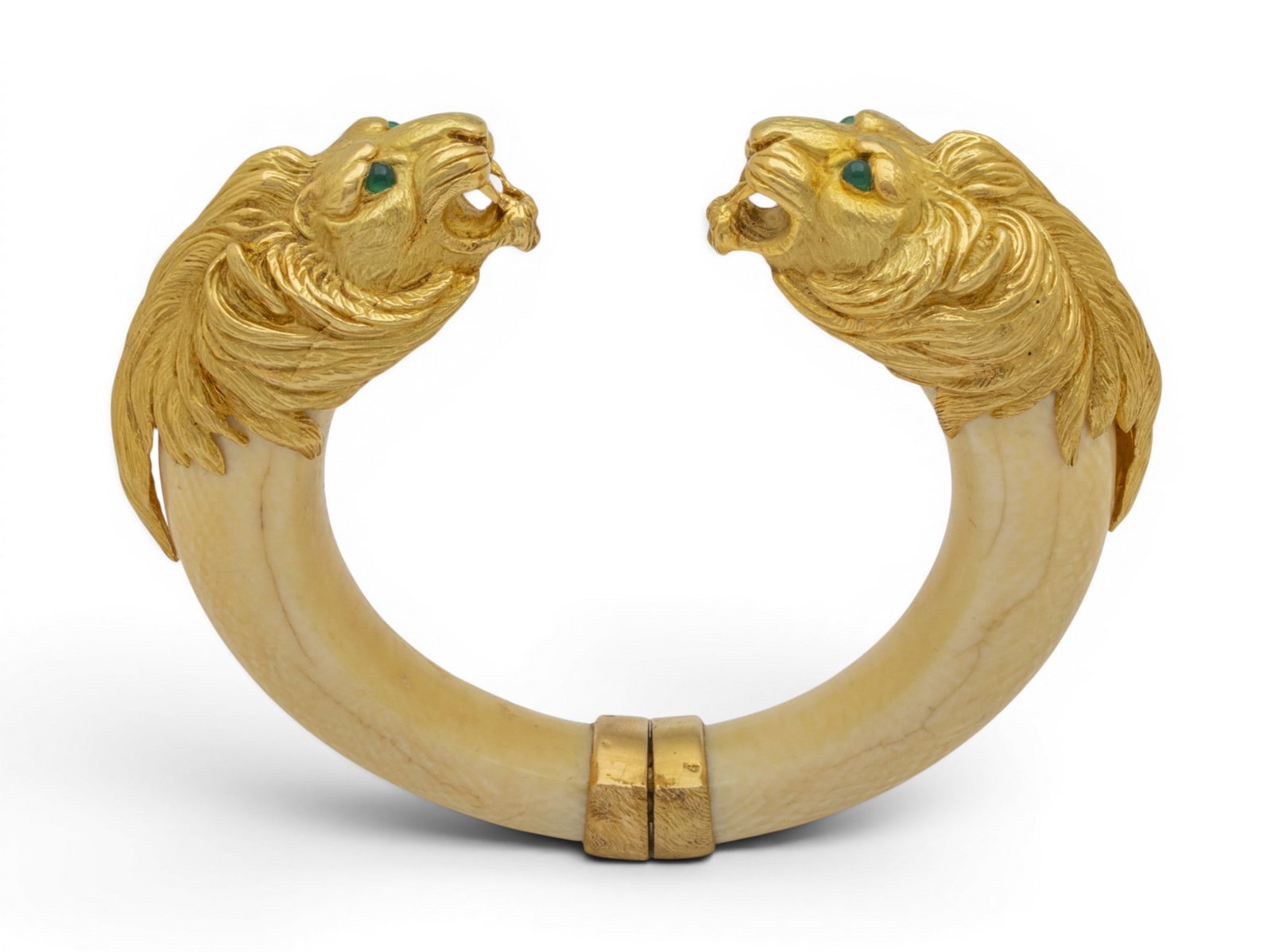 Gold Lion Head Bangle Bracelet W 3.5" 103 grams 1 PC (1 of 8)