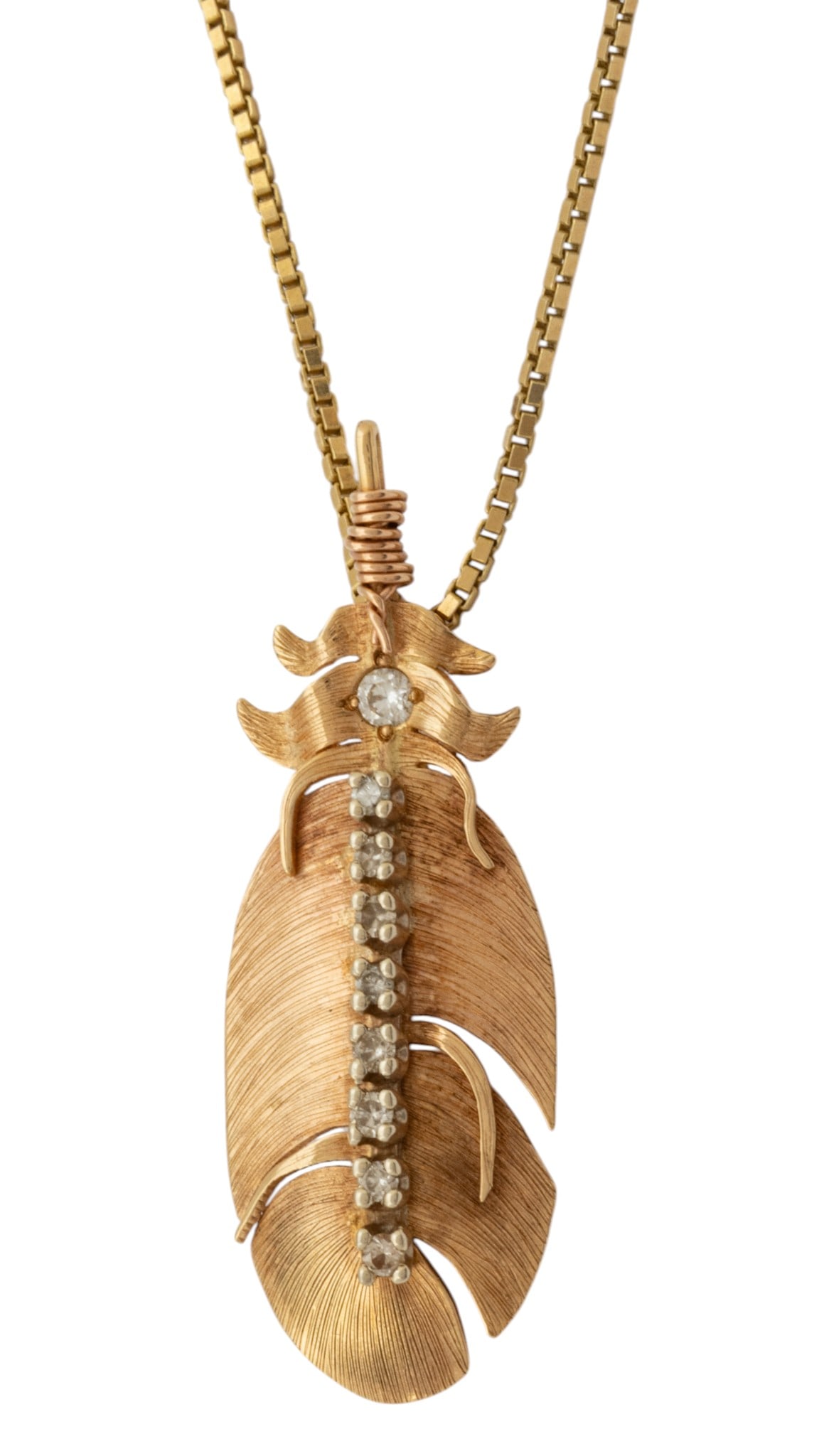 14k Gold Chain, Gold and Diamond Pendant 11 grams 1 PC: 14k Gold Chain, Gold and Diamond Pendant 11 grams 1 PC Chain is impressed 14K gold. L18 ". 1.2" gold pendant with 9 diamonds. Provenance: Property from the estate collection of Rose Korins