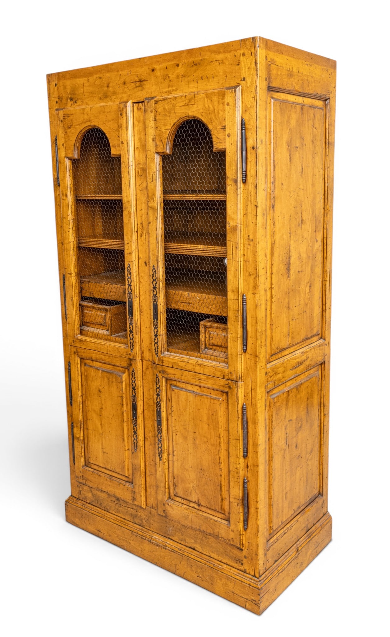 French Country Pickled Pine Armoire 1960, H 87" W 46" (1 of 8)