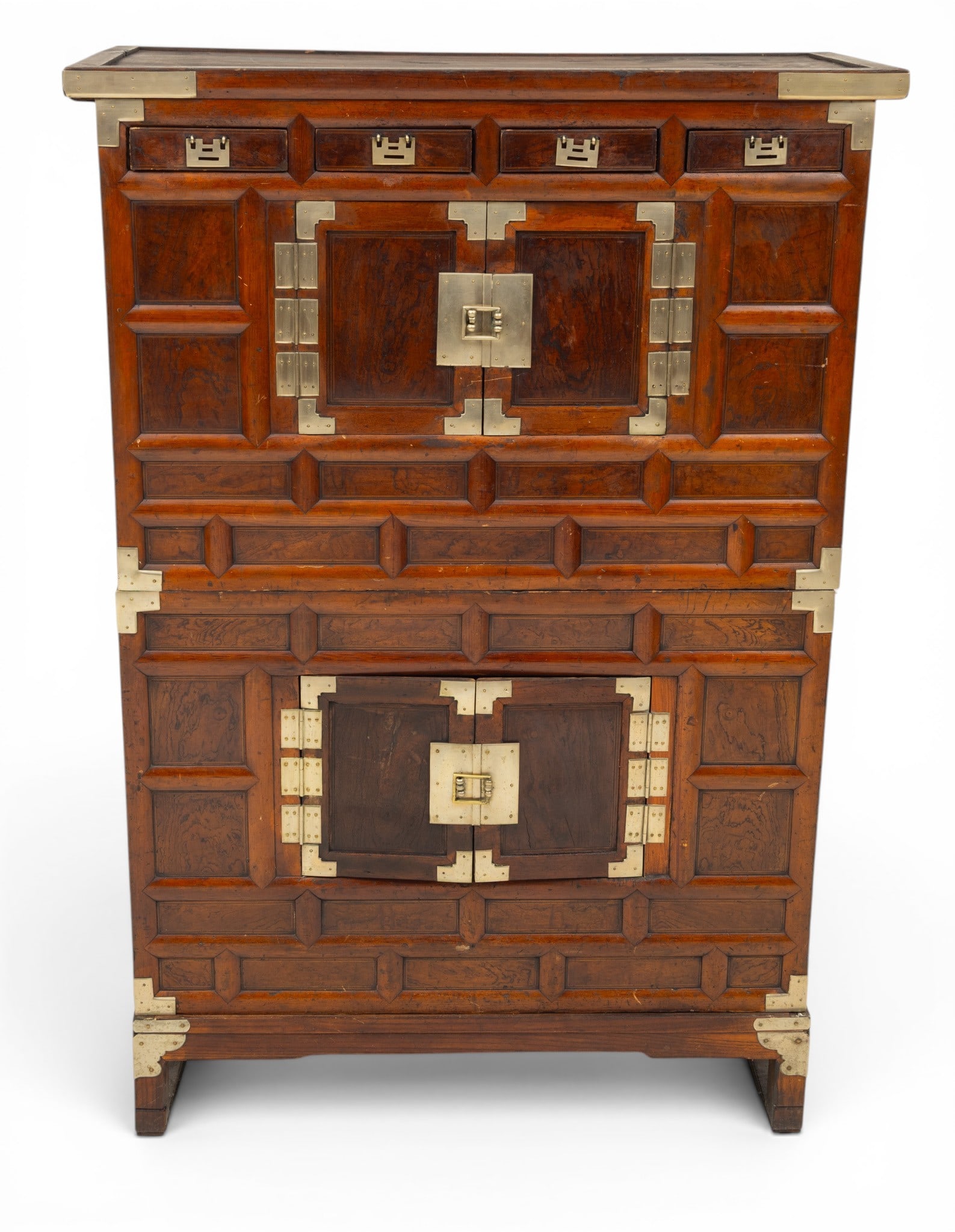 Korean Two-Tier Hardwood Stacking Chest (bandaji) 1900, H 55" W 35" Depth 16" 1 PC (1 of 5)