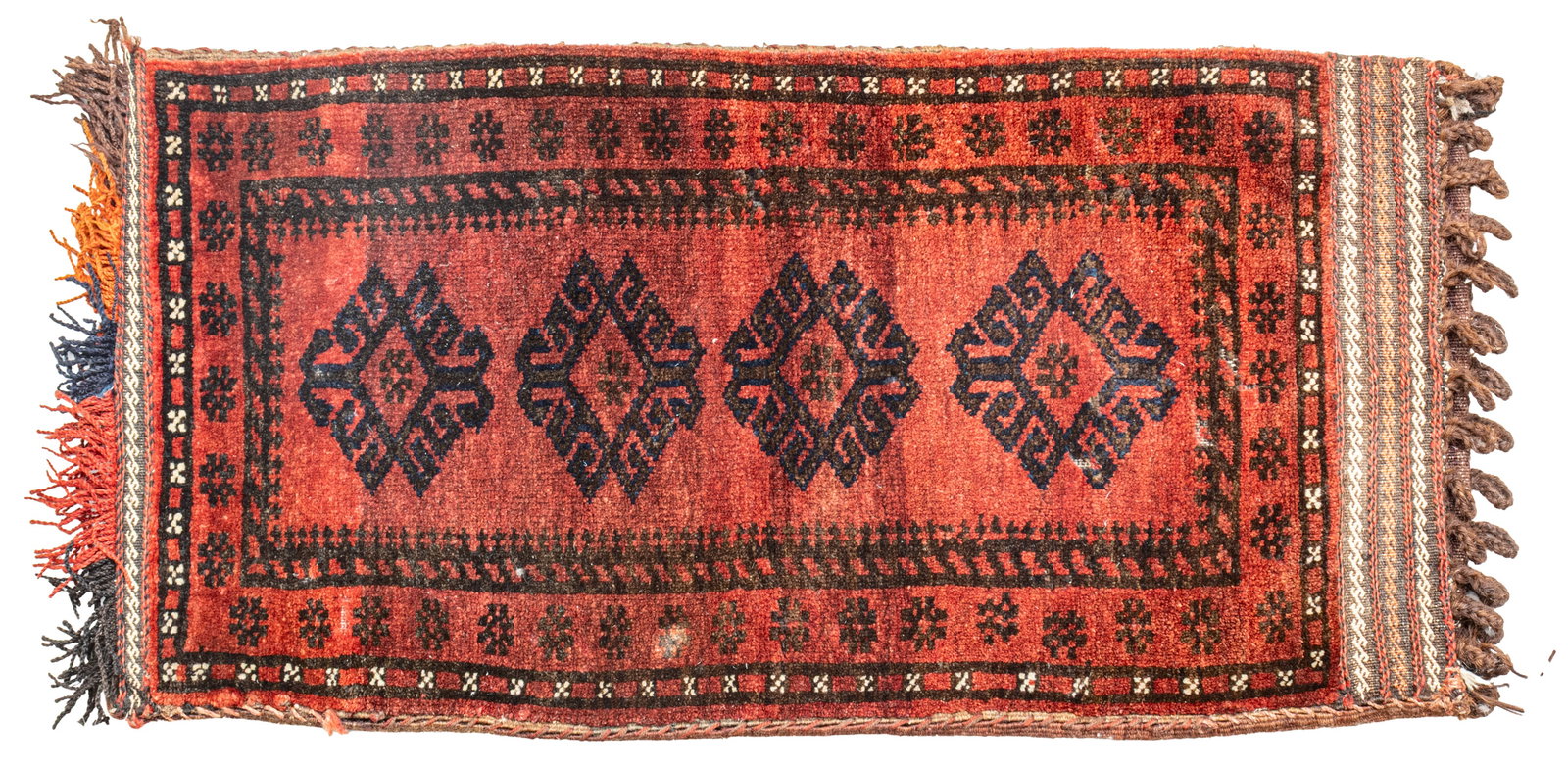 Baluch Handwoven Wool Bag, 1930s, W 1' 9" L 3' 4" (1 of 4)