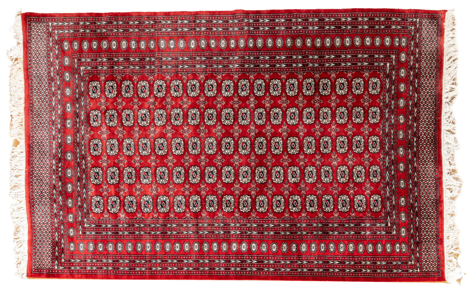 Bokhara, Carpet, Red Field Hand Knotted Wool W 6' 2" L 9' (1 of 5)