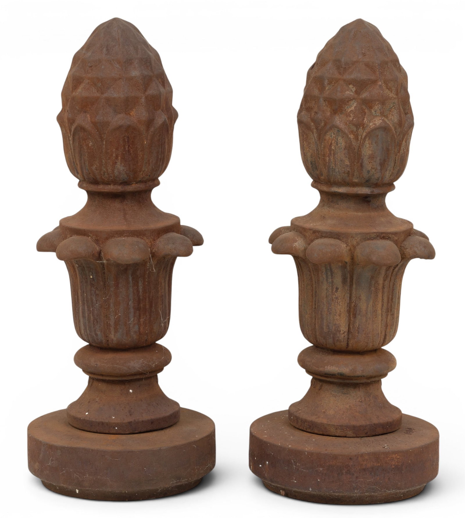 American Cast Iron Garden Finials, Ca. 1900, H 23" Dia. 11" 1 PAIR (1 of 4)