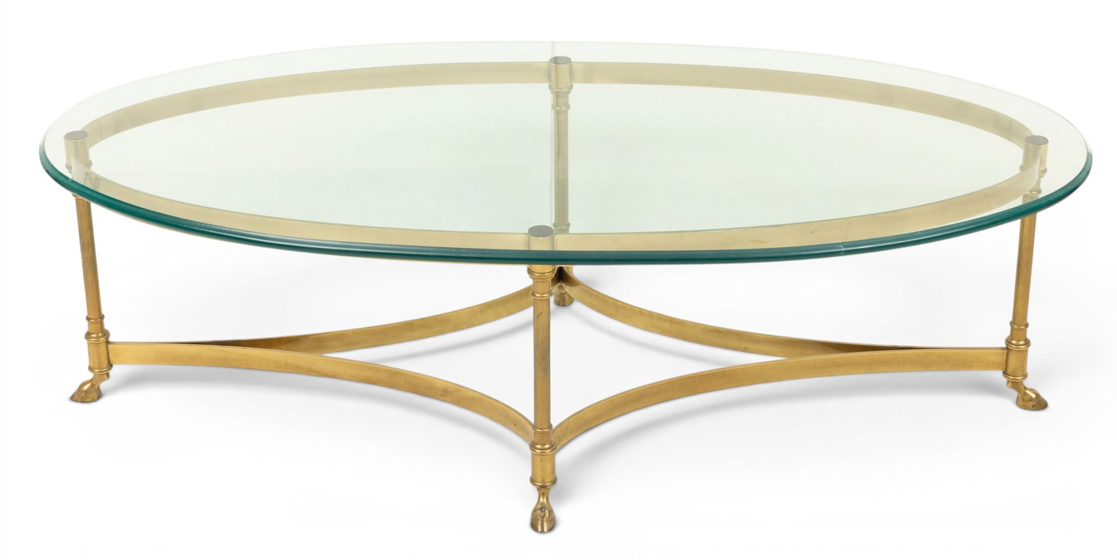 Labarge Brass and Glass Coffee Table H 15" W 51" Depth 26" (1 of 3)
