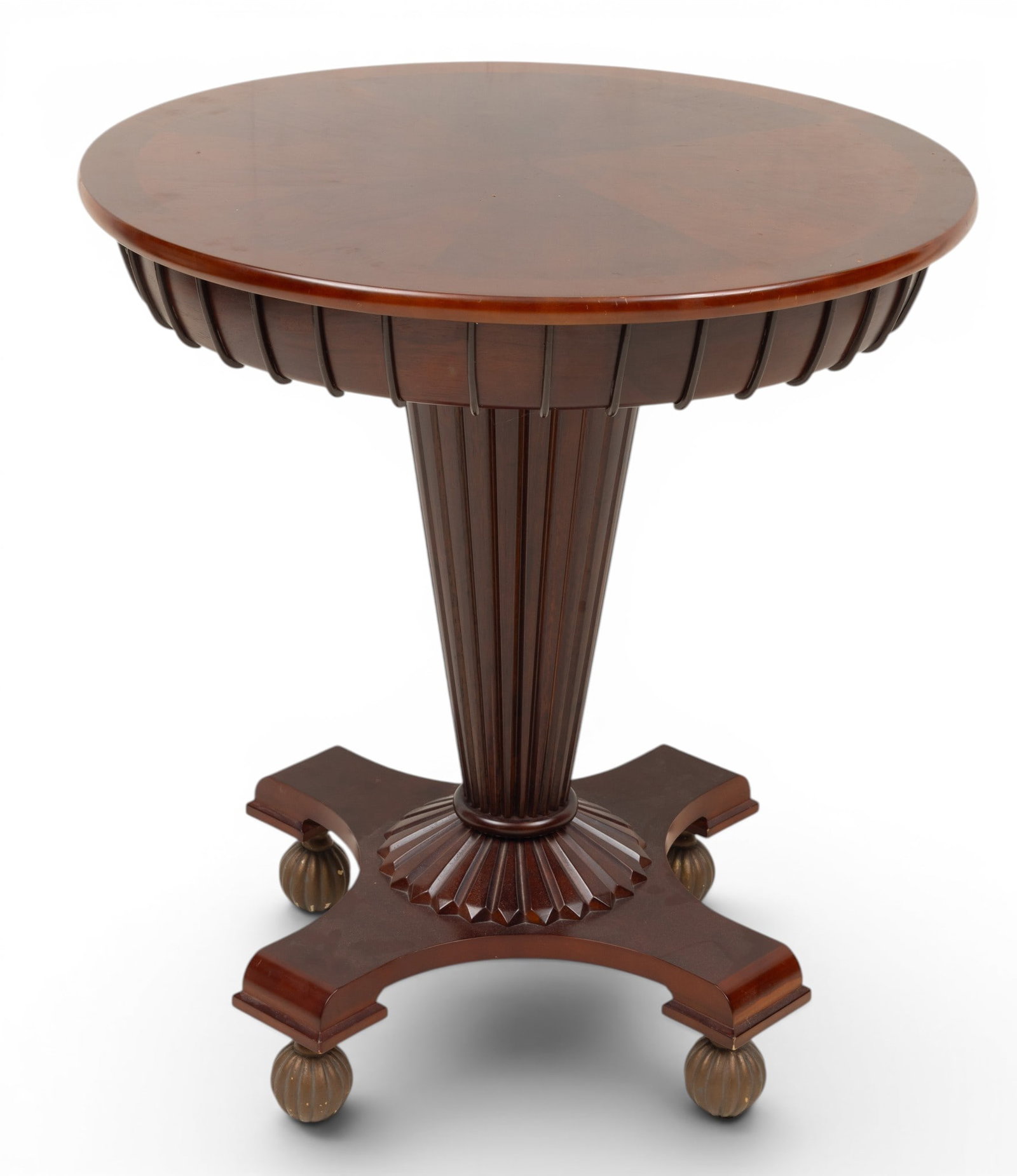Cherry Pedestal Table H 33" Dia. 29.5" (1 of 2)