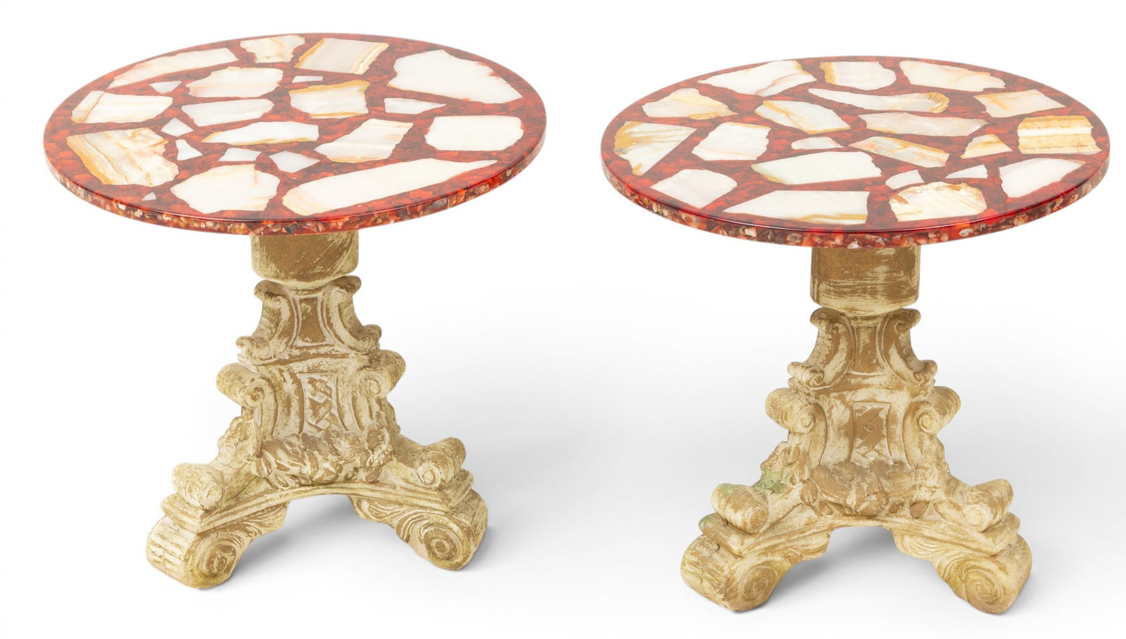 Specimen and Resin Topped Tables H 18" Dia. 20" 1 PAIR (1 of 2)
