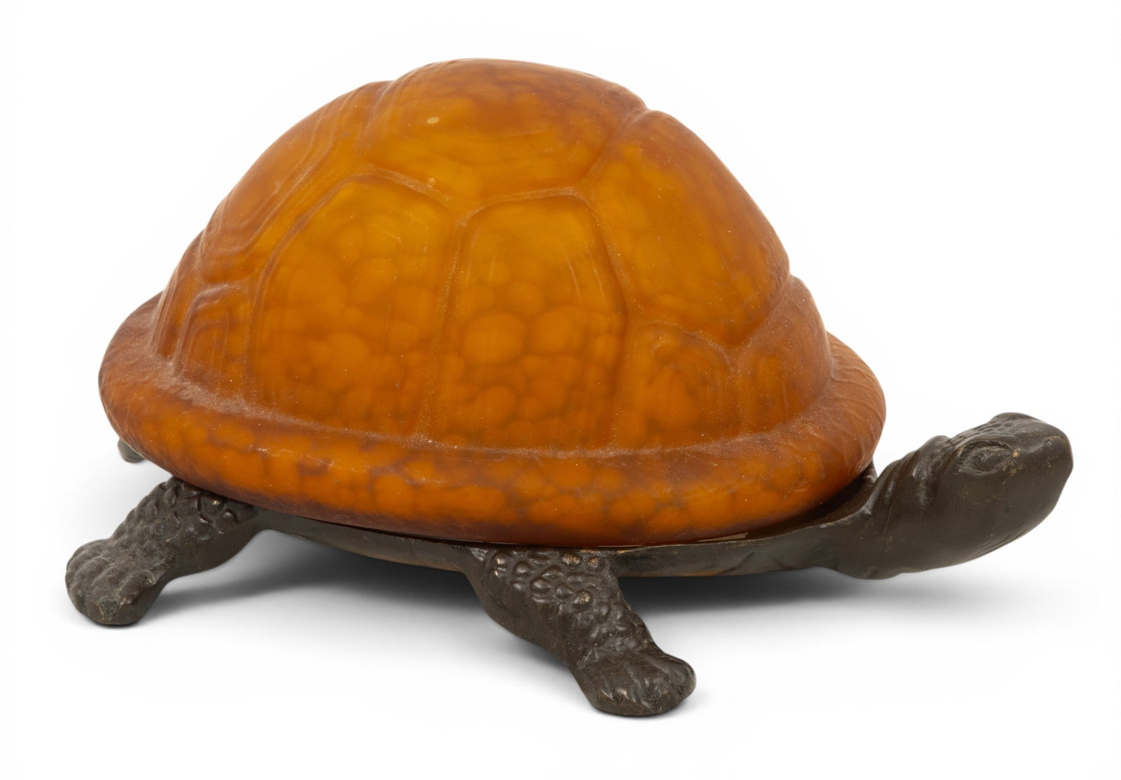 Electric Amber Glass Turtle Lamp H 6" W 5.5" 1 PC (1 of 5)
