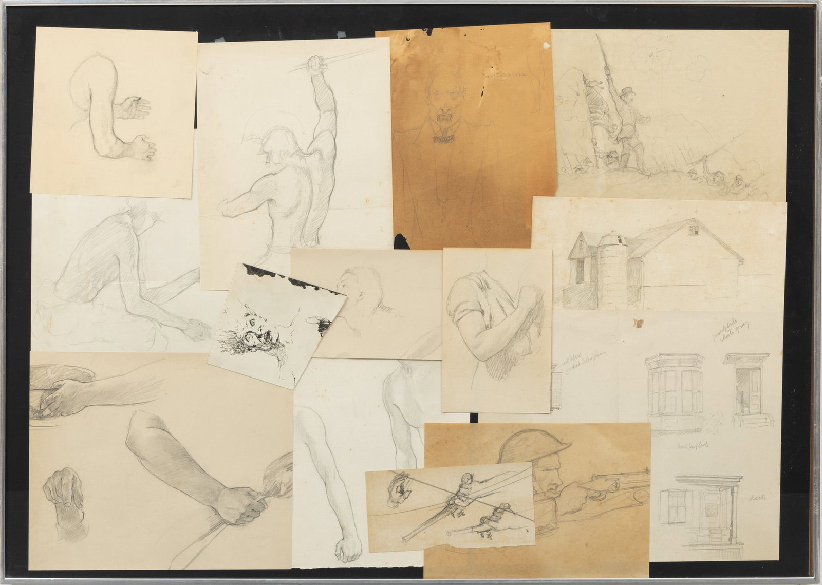 N. C. Wyeth (American, 1882-1945) Pencil on Paper and One Ink Drawings on Paper (1 of 7)