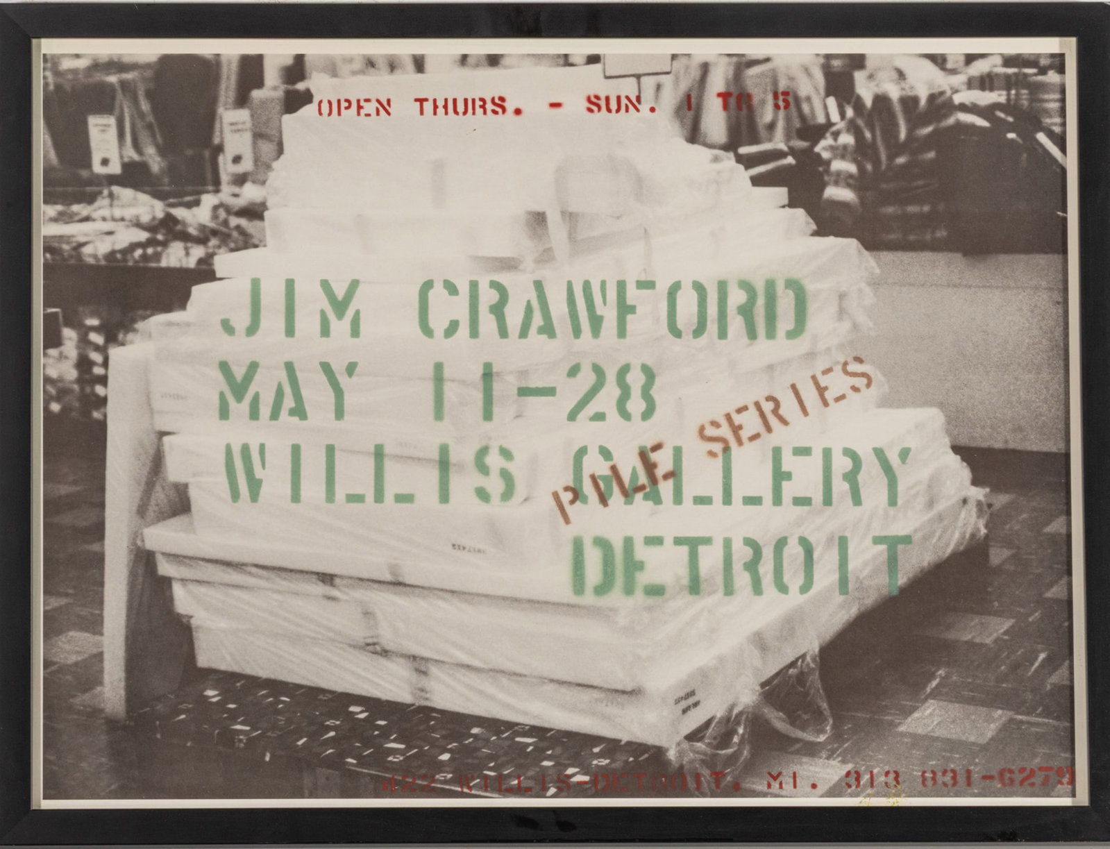 James Crawford (American, B. 1944) Lithographic Poster on Paper 'Willis Gallery Detroit Exhibition (1 of 2)