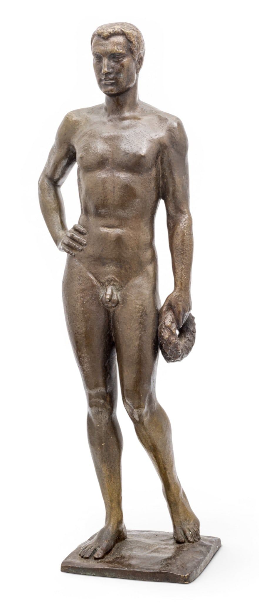 Ernst Seger (German, 1868-1939) Bronze Sculpture, Ca. 1930s, 'The Victor', H 23.5" W 8" Depth 6" (1 of 8)