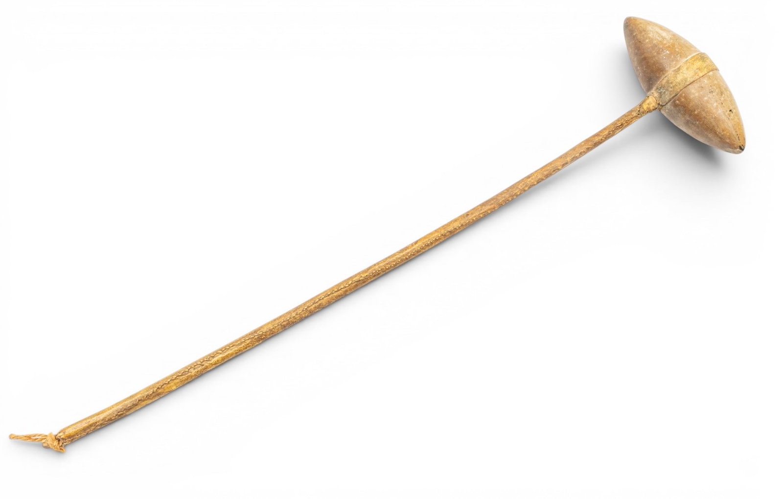 Native American, Plains Region Wood, Leather, and Stone Ceremonial War Club, 19th C., W 7.75" L (1 of 5)