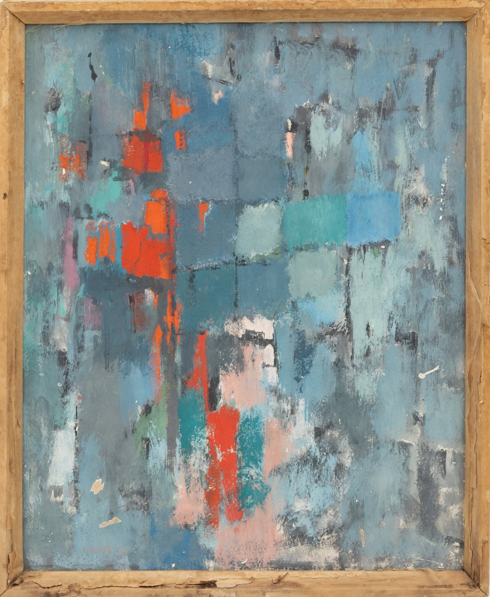Robert Jay Wolff (American, 1905-1978) Oil on Artist Board 1952, H 20" W 16" (1 of 3)