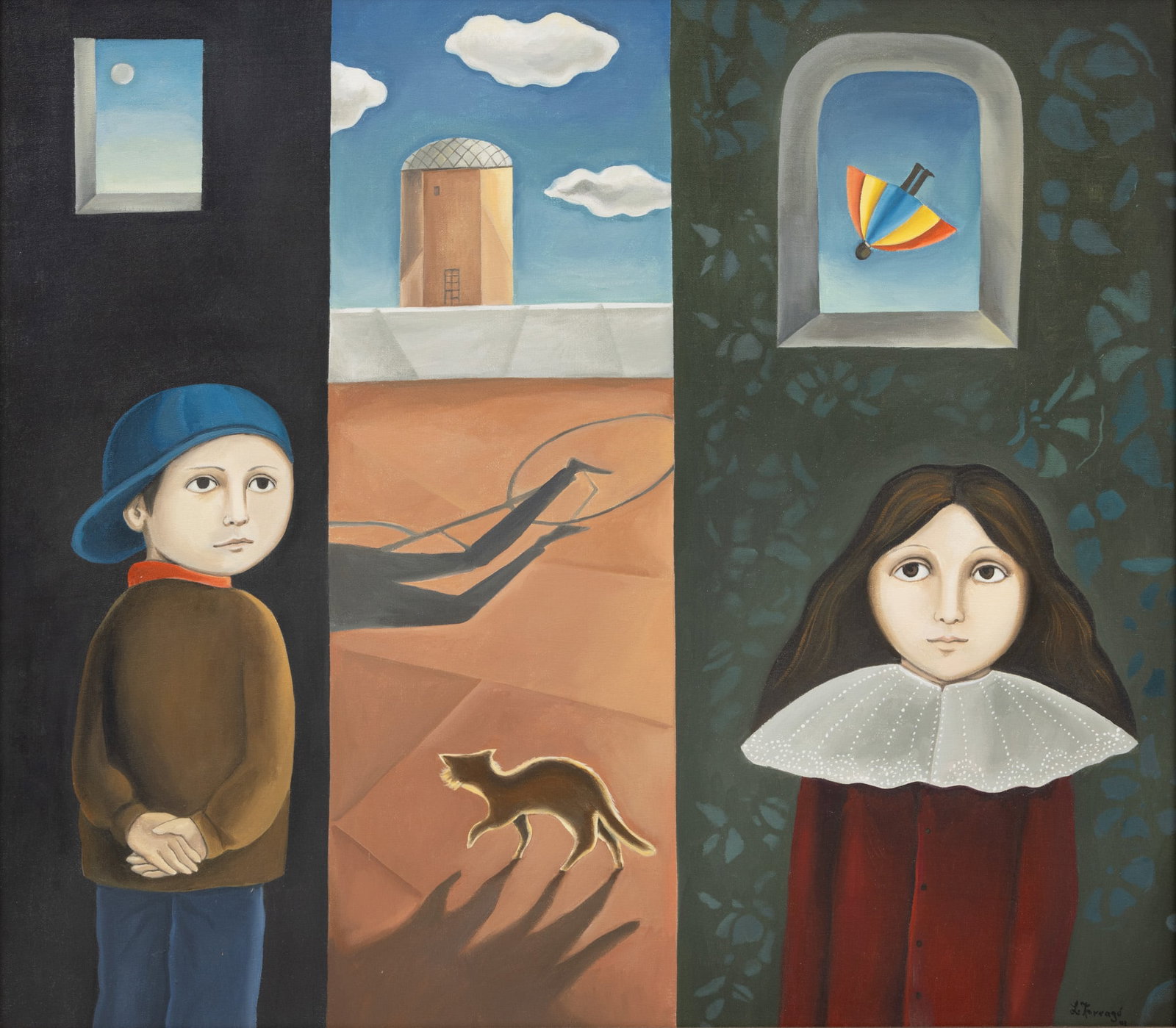 Leticia Tarrago (Mexican, B. 1940) Oil on Canvas, 2001, 'Paseo Del Encuentro', H 26" W 29.25" (1 of 8)