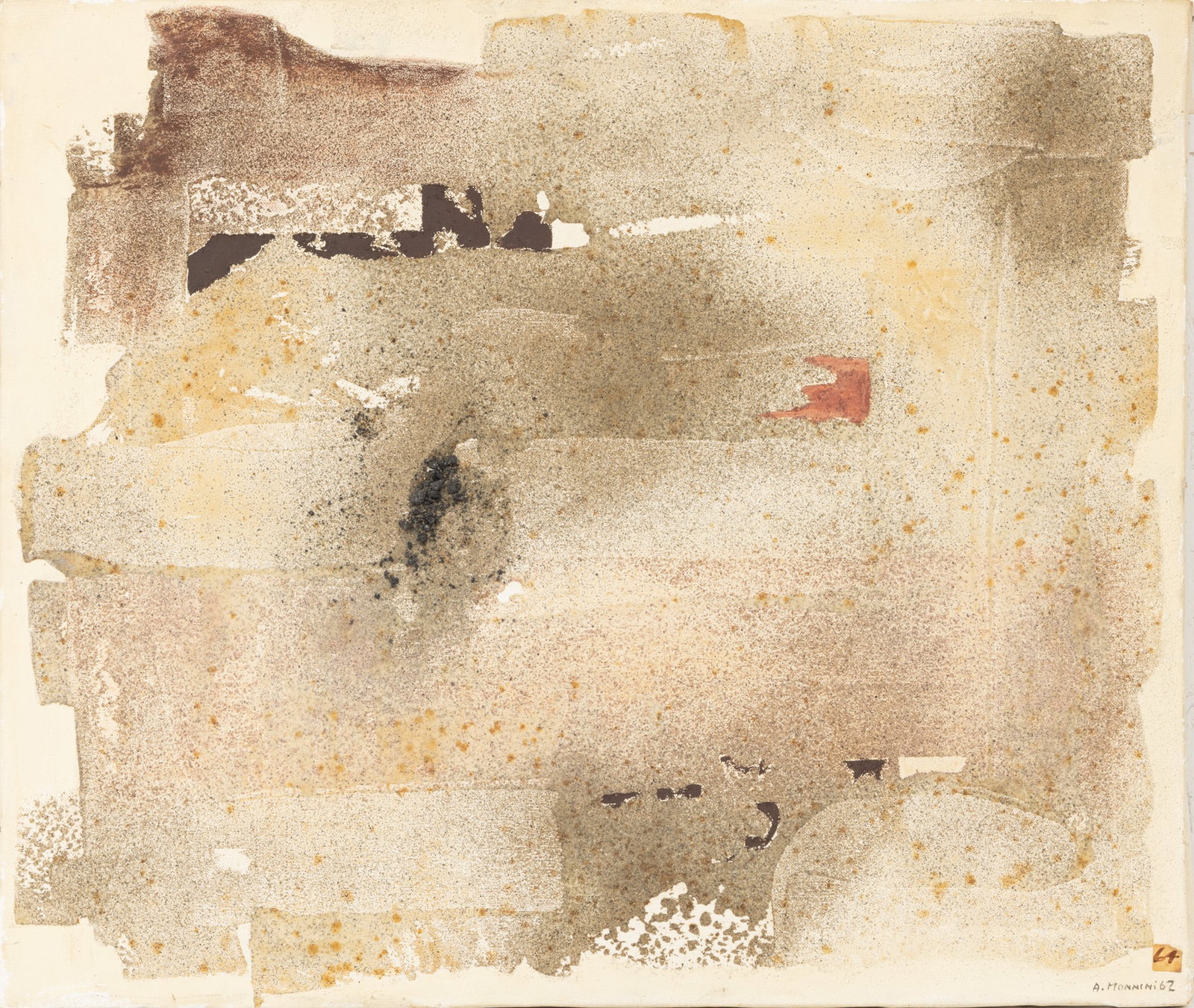 Alvaro Monnini (Italian, 1922-1987) Mixed Media on Canvas 1962, H 23.5" W 27.5" (1 of 4)