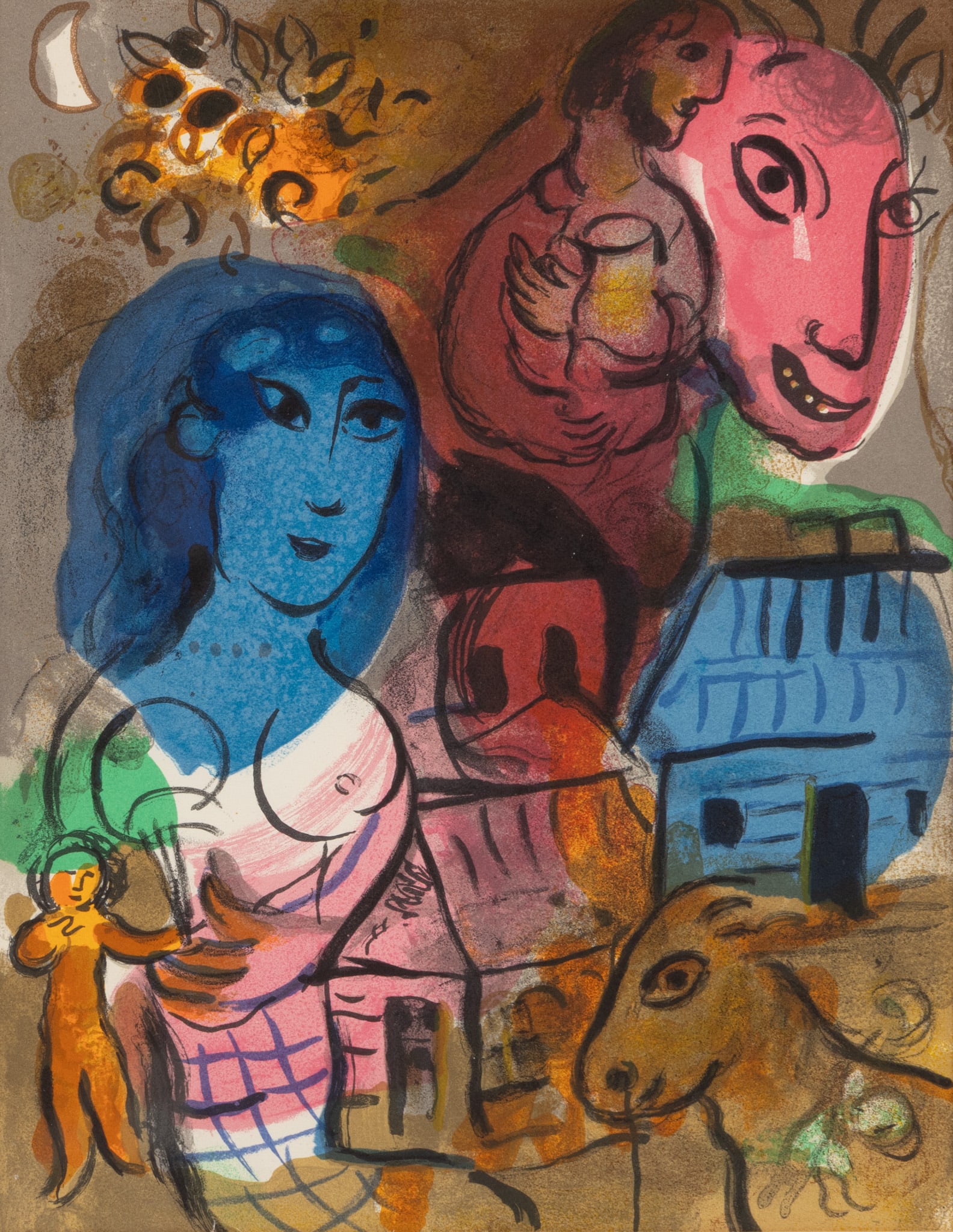 Marc Chagall (French/Russian, 1887-1985) Lithograph in Colors H 12" W 9" (1 of 4)