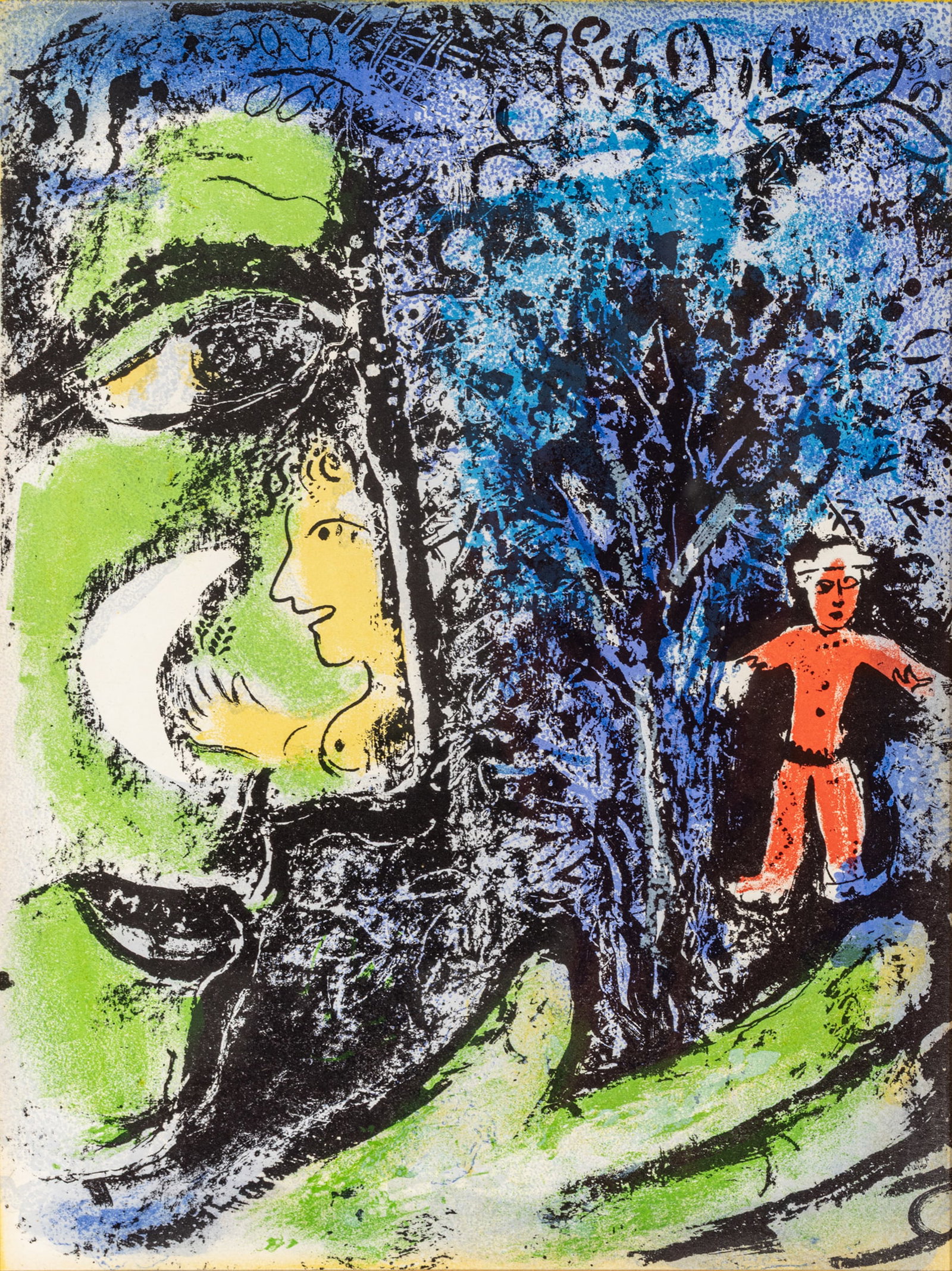 Marc Chagall (French/Russian, 1887-1985) Lithograph in Colors, 'Red Child 1', H 12.25" W 9.25" (1 of 5)