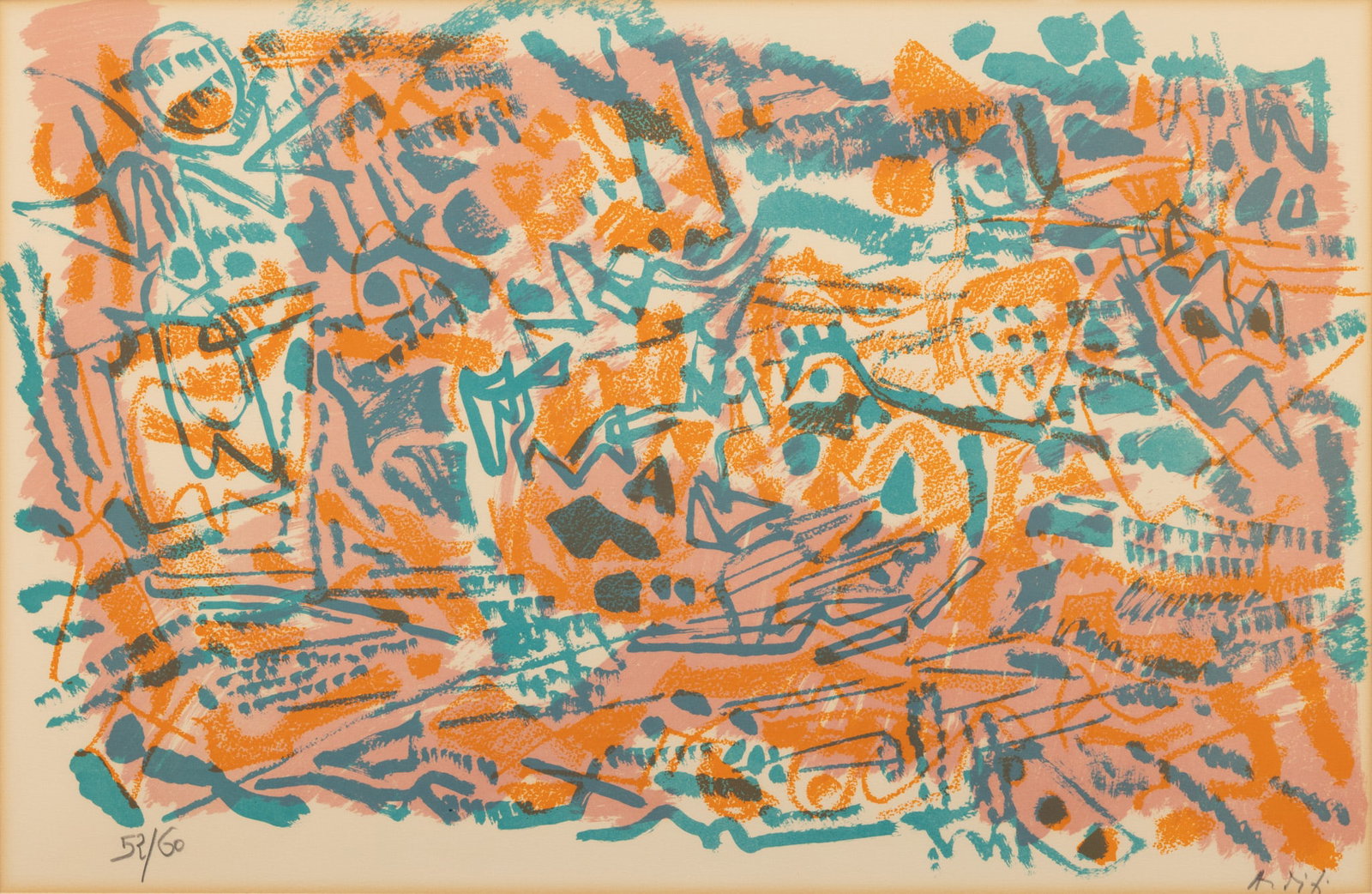 Lithograph in Colors on Paper, 20th C., H 16.5" W 25.5" (1 of 5)