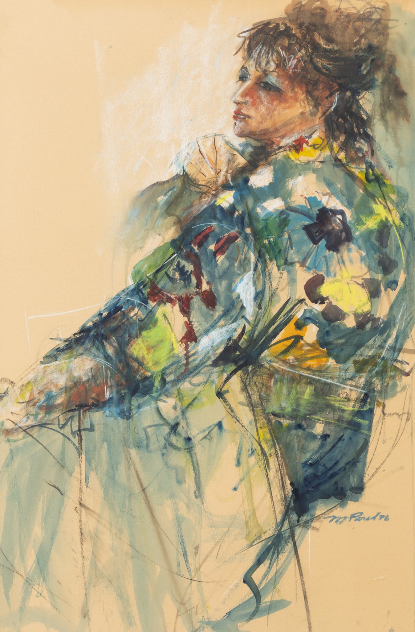 Miriam Parel (American, Michigan, B. 1928) Watercolor and Pastel on Paper, Ca. 20th C., 'Marcella', (1 of 6)