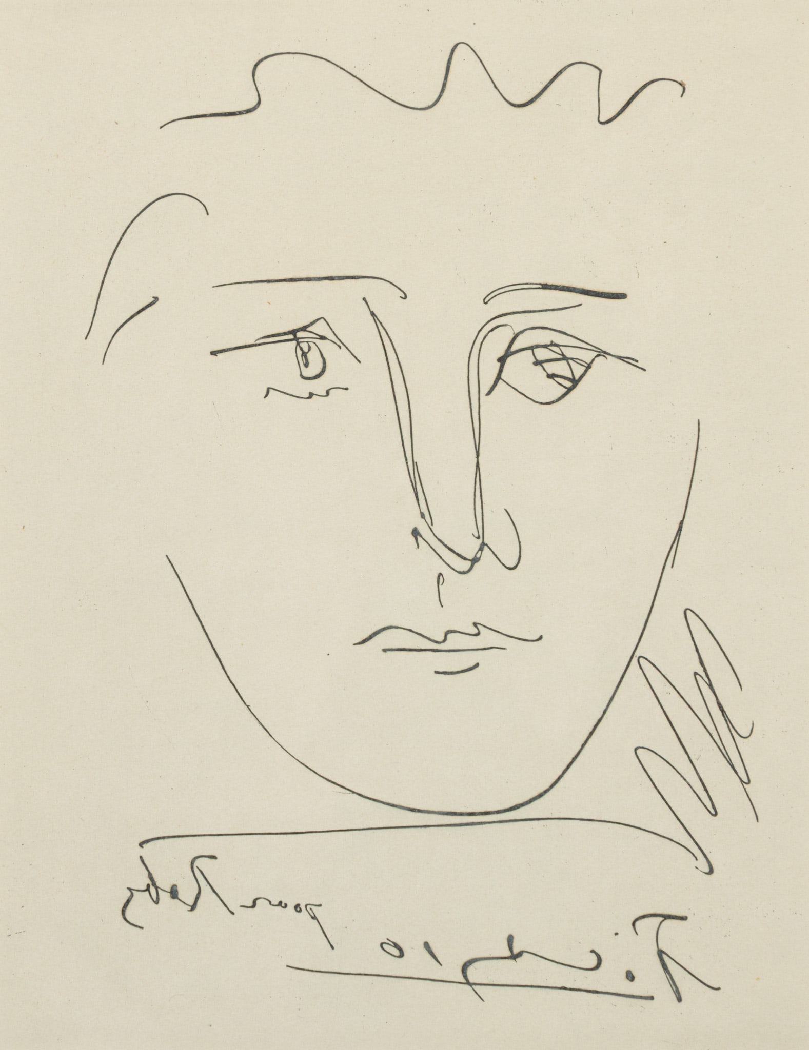 After Pablo Picasso (Spanish, 1881-1973) Etching on Paper, 'Pour Roby', H 9" W 7" (1 of 5)