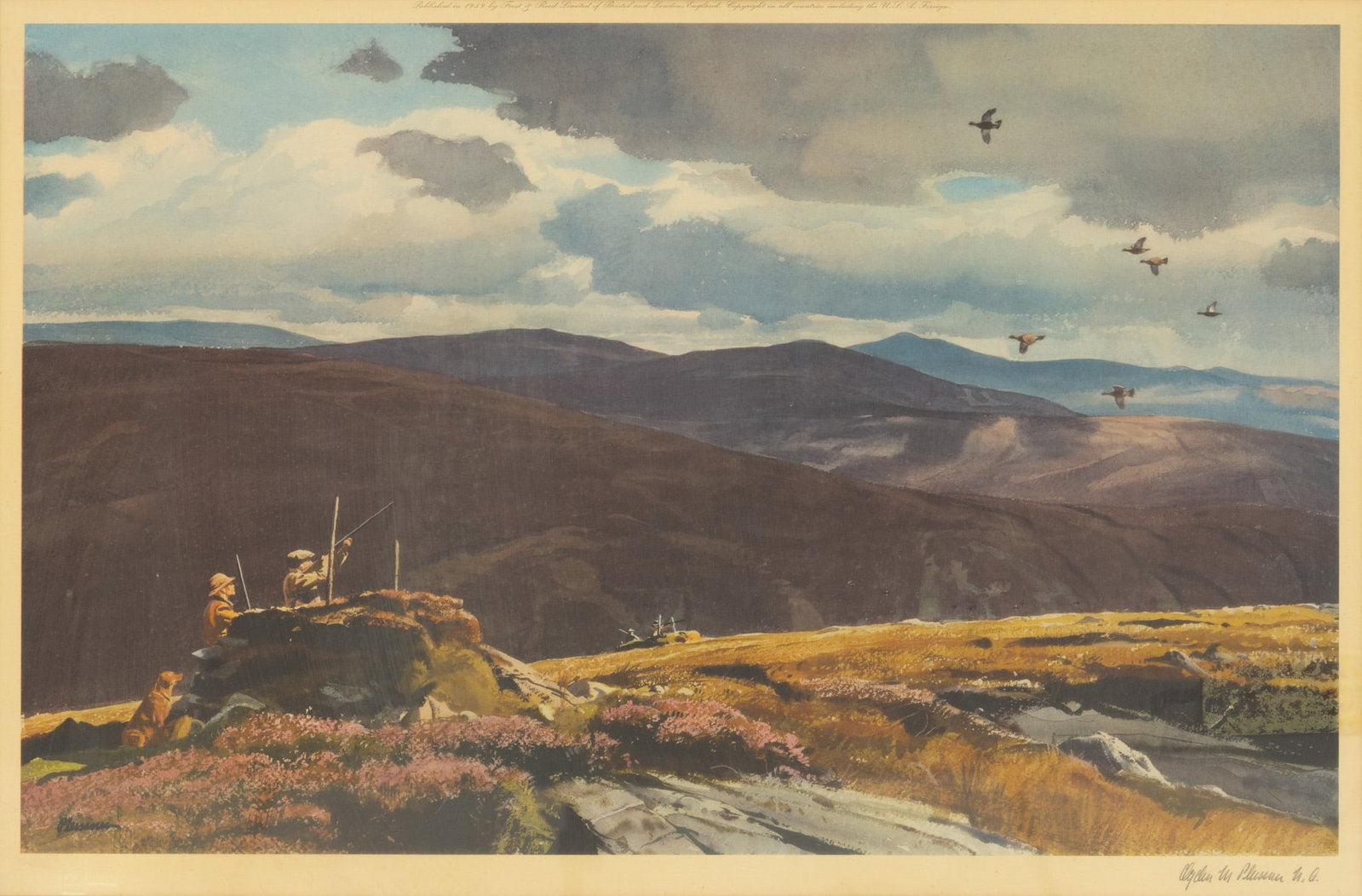 Ogden Minton Pleissner (English, 1905-1983) Offset Lithograph on Paper 'Duck Hunting', H 15" W 23.5" (1 of 6)