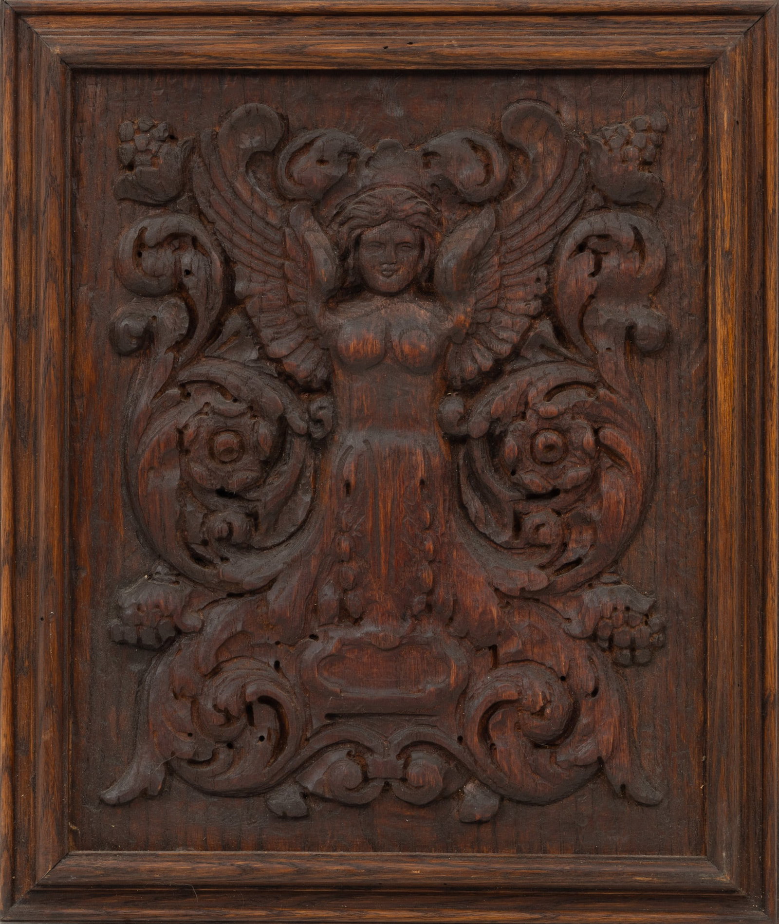 J. Jungwirth Co. High Relief Oak Panel, Ca. 1903 H 18.5" W 15.5" (1 of 3)